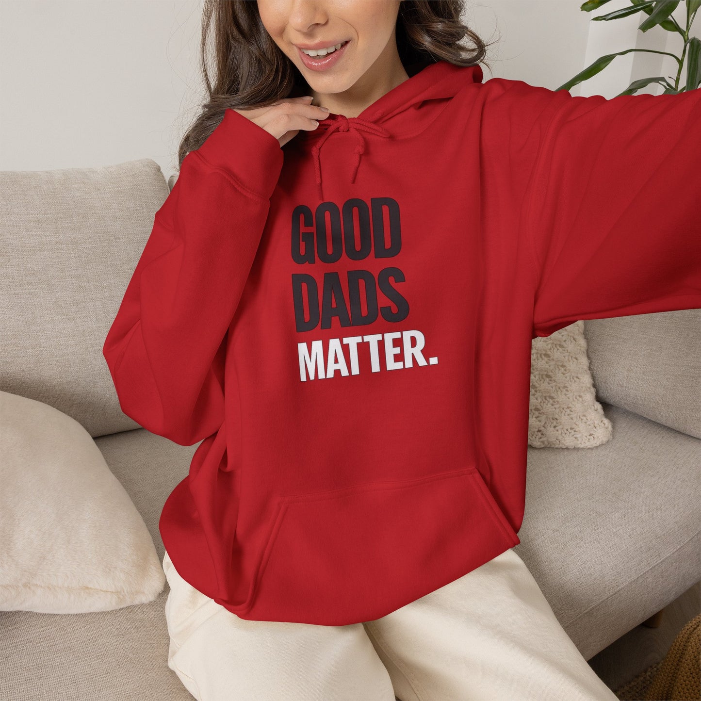 Good Dads Matter Black & White Adult Hoodie