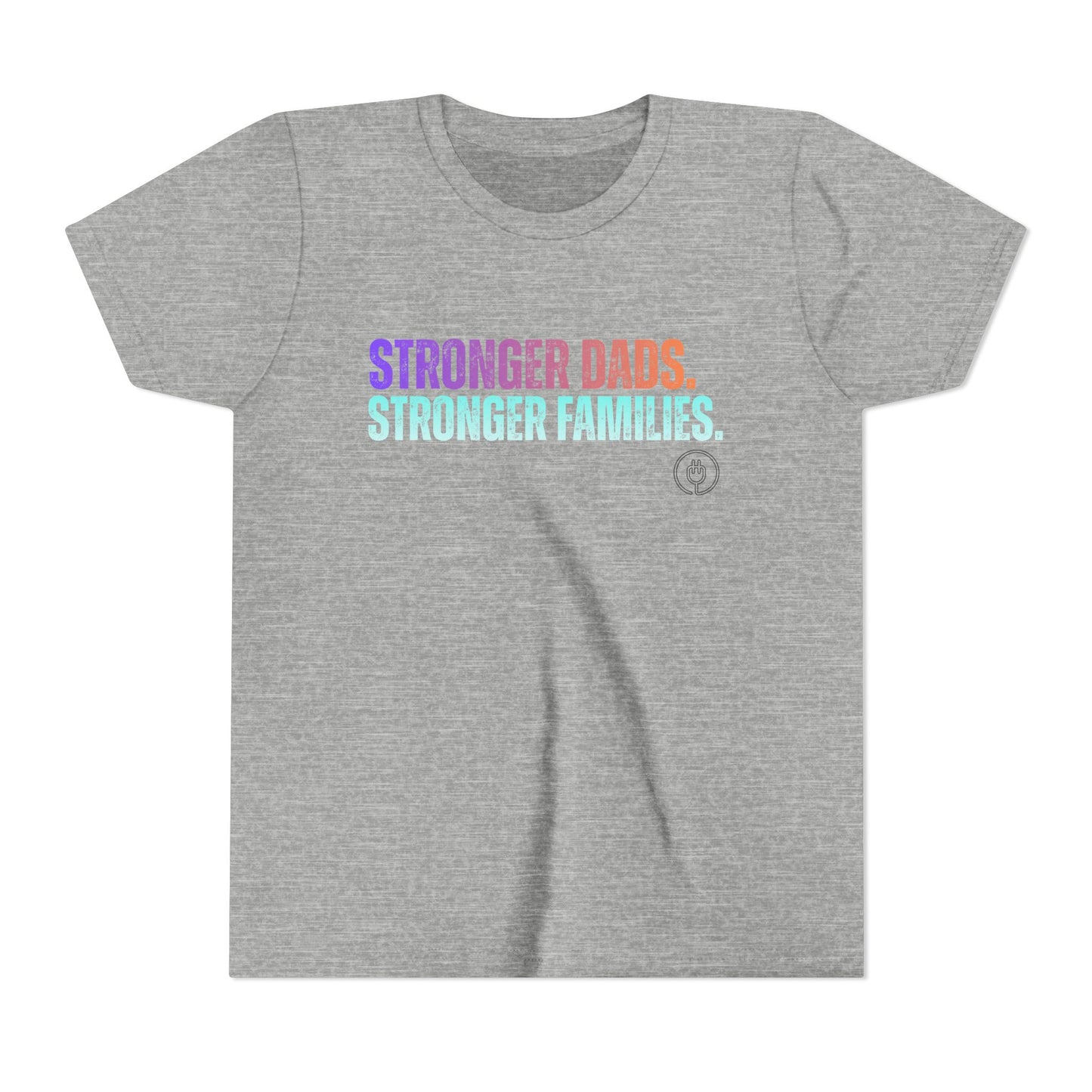 Youth Tee — "Stronger Dads. Stronger Families." Pastel Gradient Kids Shirt