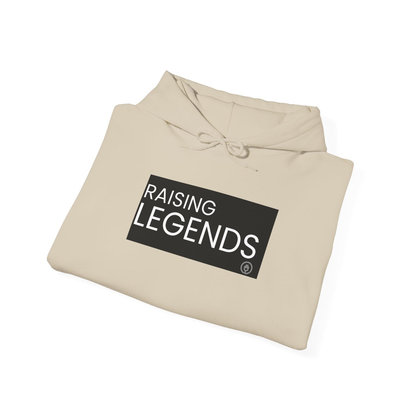 Raising Legends Hoodie - Bold Black Box Text Sweatshirt for Parents & Mentors