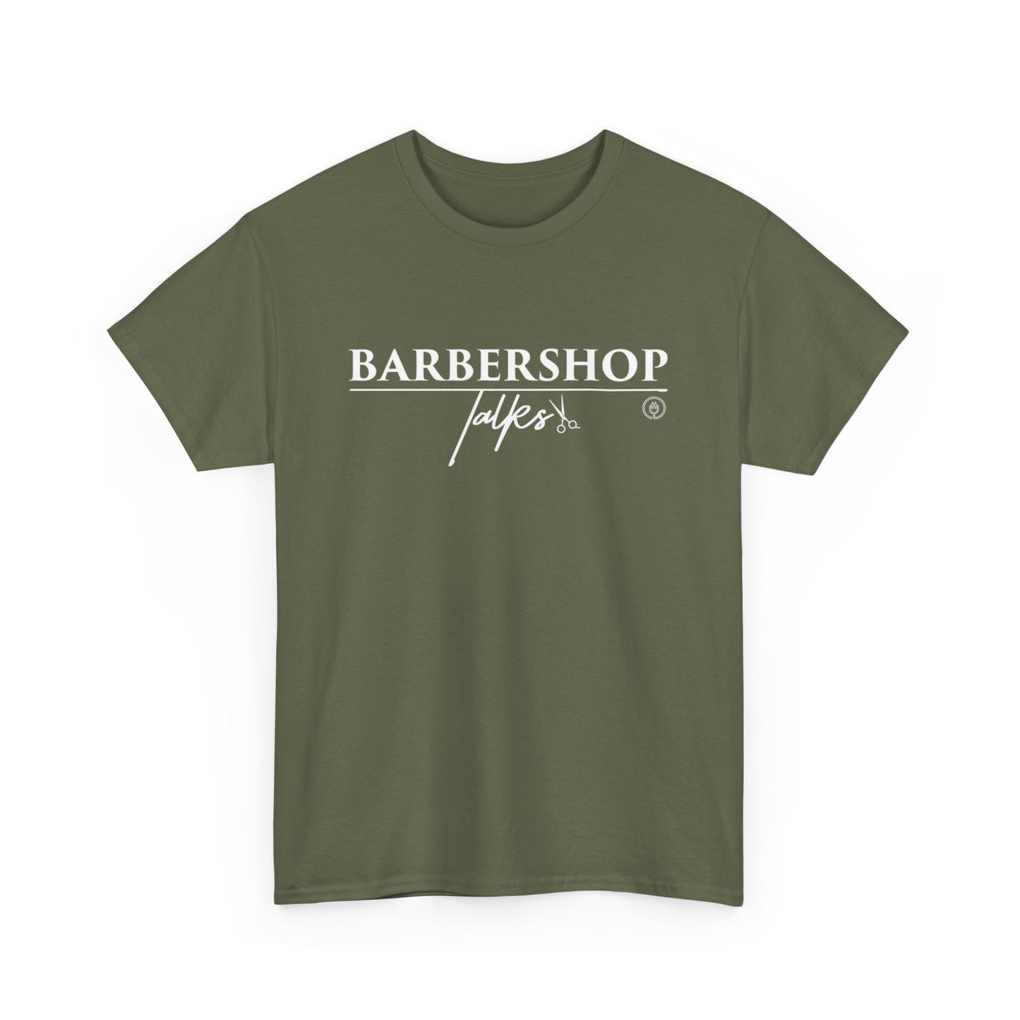 Barbershop Talk Logo White Shirt