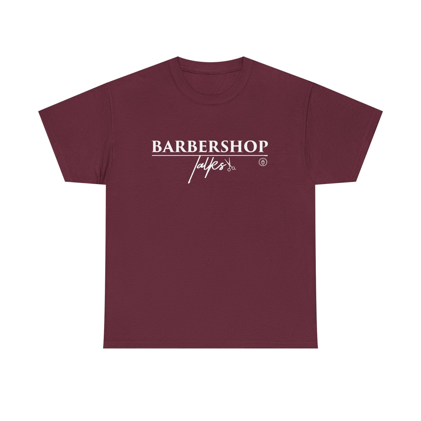 Barbershop Talk Logo White Shirt