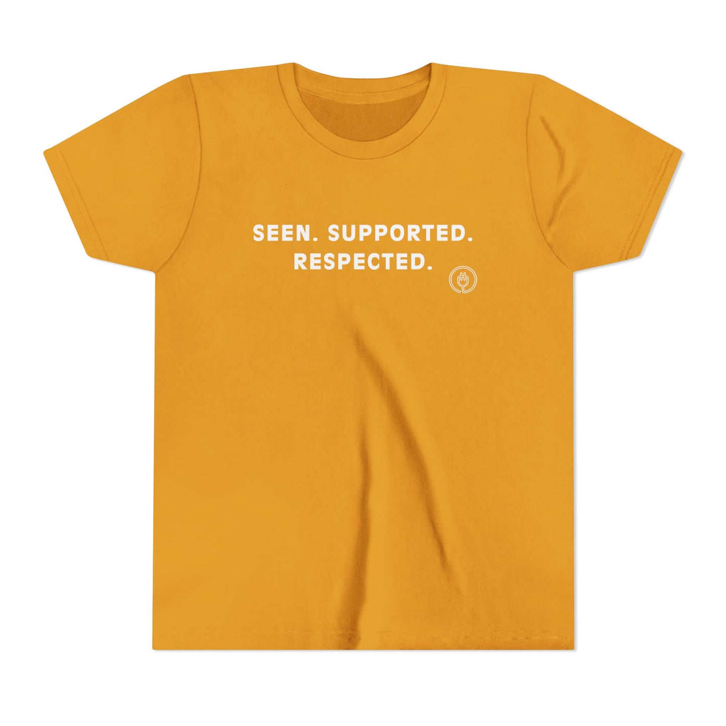 Seen. Supported. Respected. Youth Tee — Empowerment Kids Short Sleeve Shirt