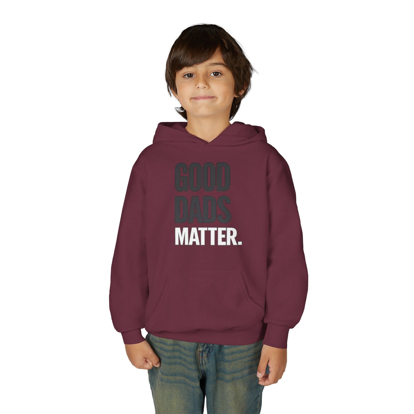 Good Dads Matter. Black and White Youth Hoodie