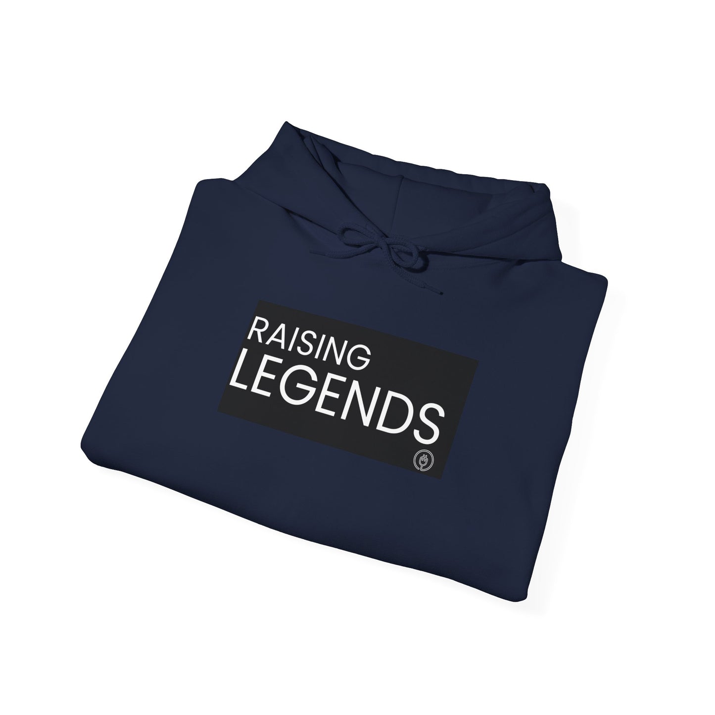 Raising Legends Hoodie - Bold Black Box Text Sweatshirt for Parents & Mentors