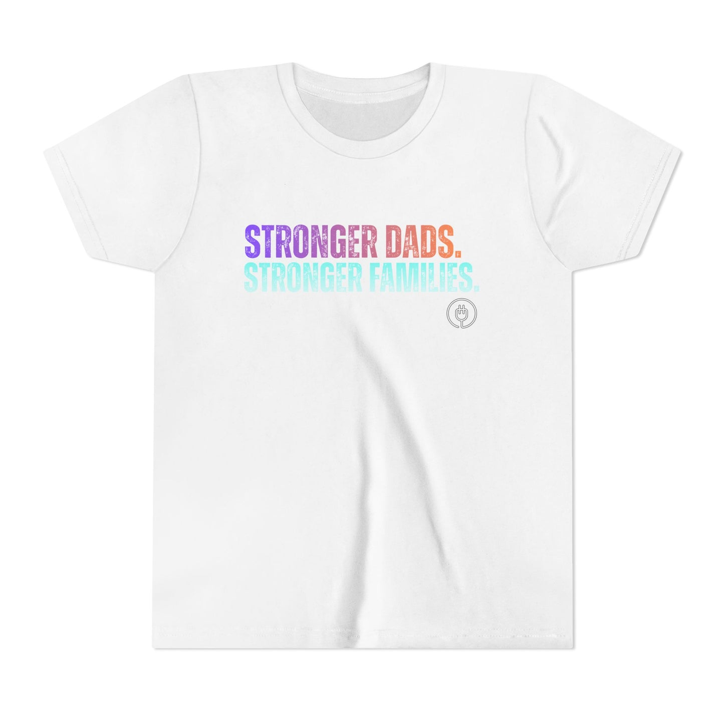 Youth Tee — "Stronger Dads. Stronger Families." Pastel Gradient Kids Shirt
