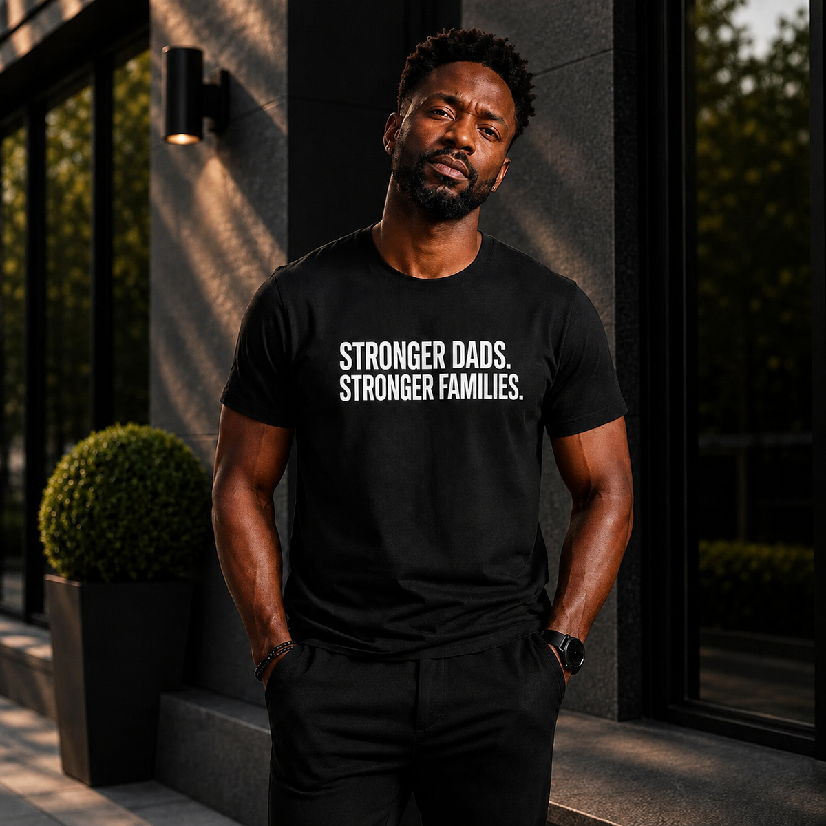 Stronger Dads. Stronger Families. Adult T-shirt