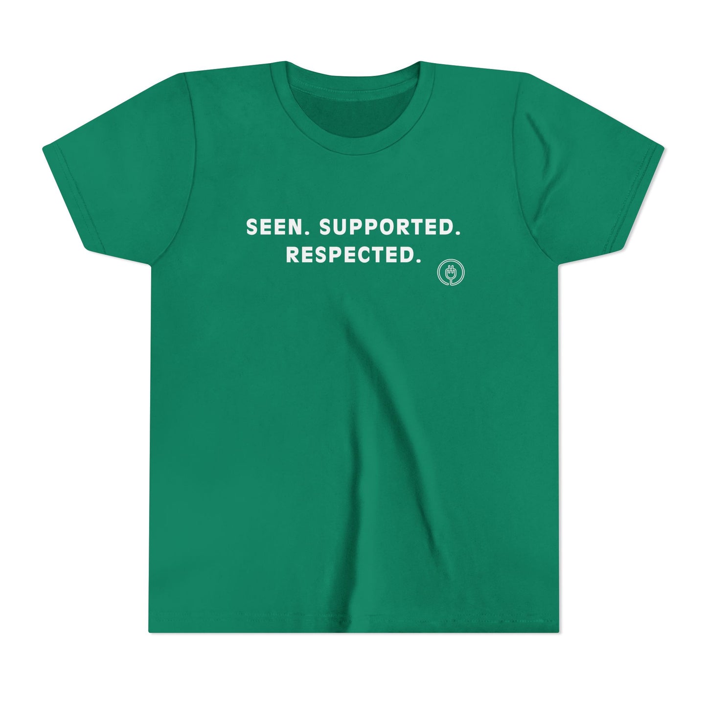 Seen. Supported. Respected. Youth Tee — Empowerment Kids Short Sleeve Shirt