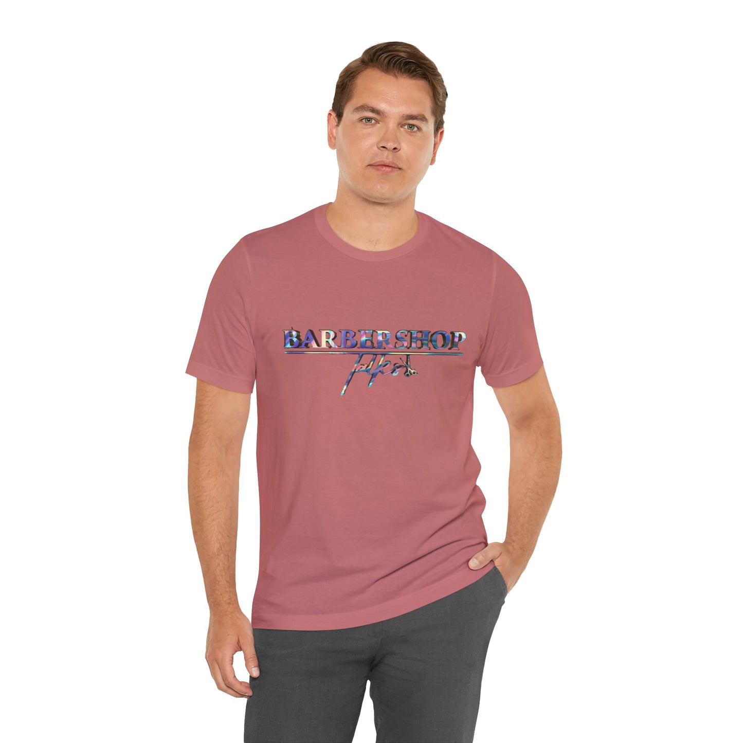 Barbershop Vibes Tee — 'Barbershop Life' Retro Script T-Shirt