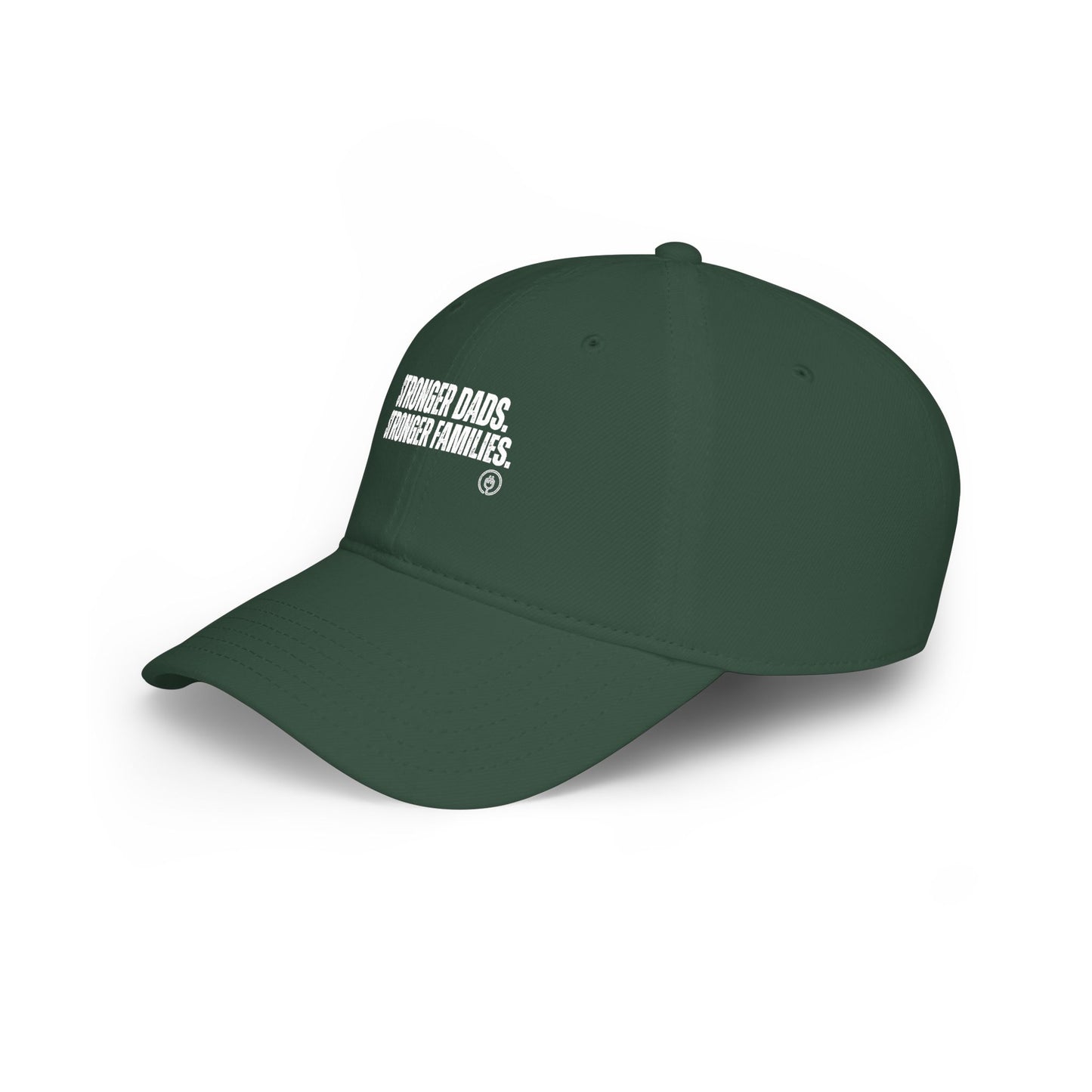 Dad Strength Baseball Cap — "Stronger Dads, Stronger Families." Red Low-Profile Hat