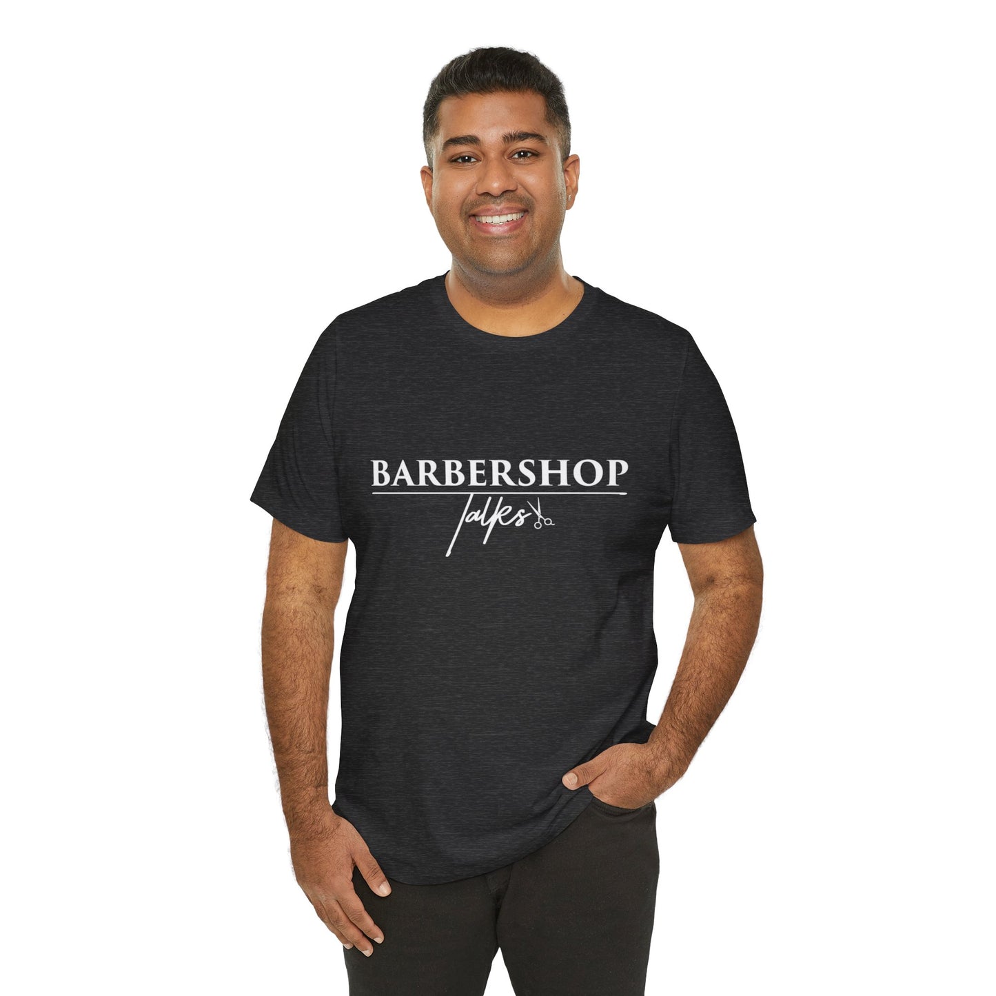 Barbershop Talk Tee — Casual Barber Shop Graphic T-Shirt