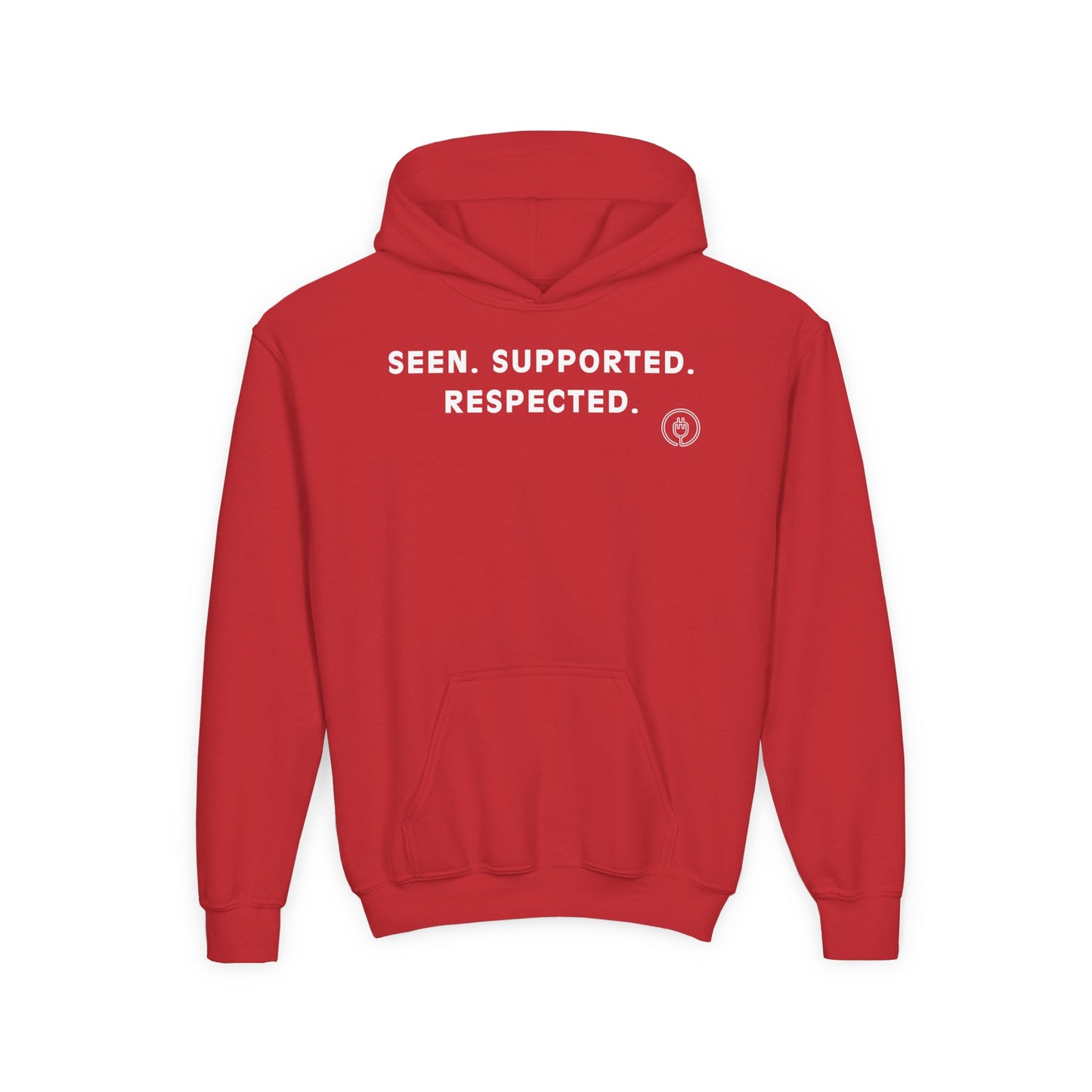 Youth Hoodie — "Seen. Supported. Respected." Empowerment Pullover