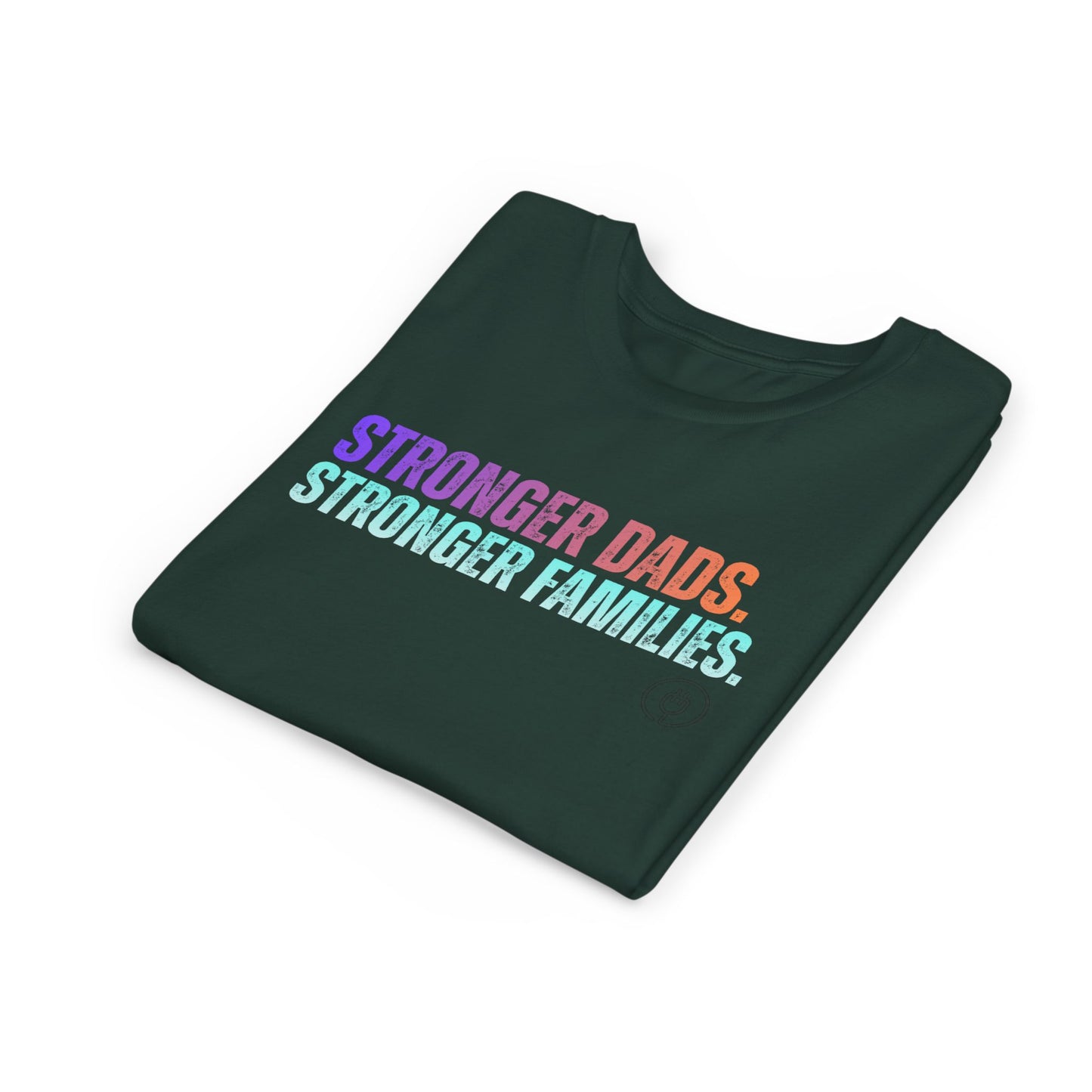 Youth Tee — "Stronger Dads. Stronger Families." Pastel Gradient Kids Shirt