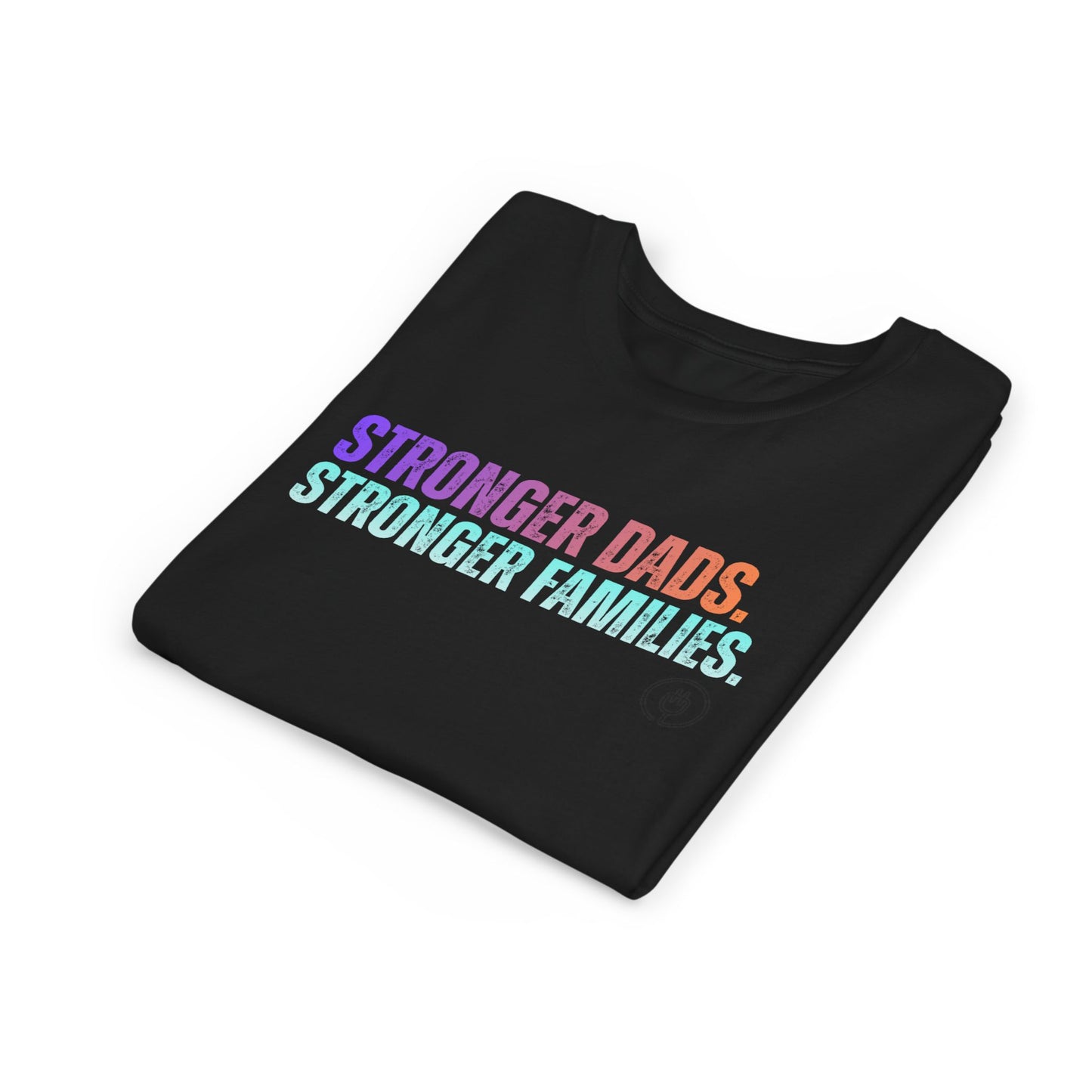 Youth Tee — "Stronger Dads. Stronger Families." Pastel Gradient Kids Shirt