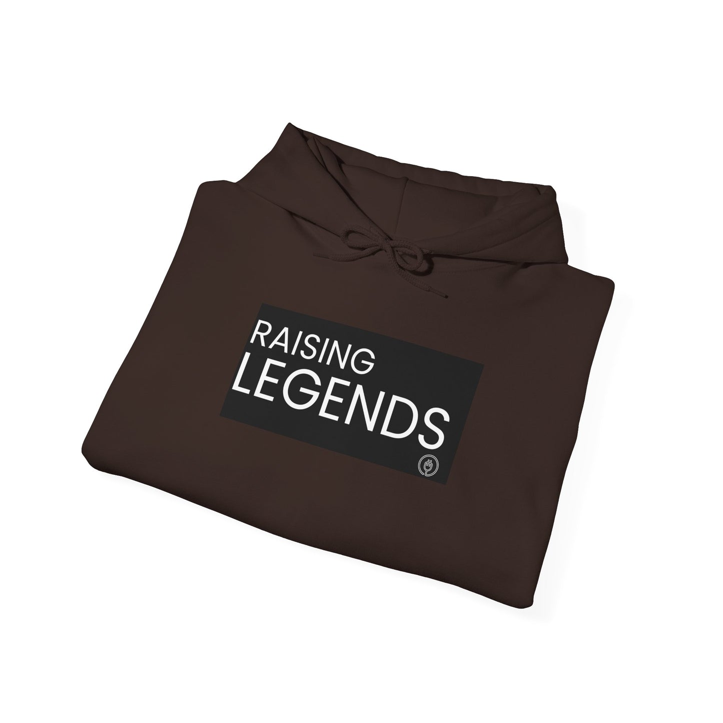 Raising Legends Hoodie - Bold Black Box Text Sweatshirt for Parents & Mentors