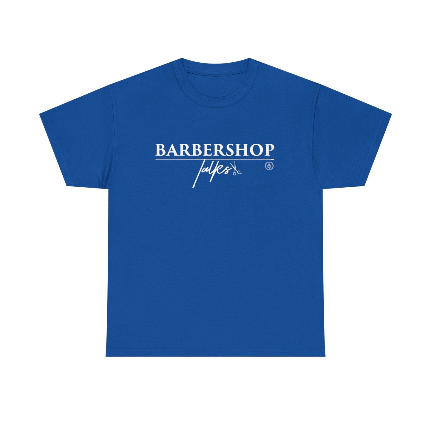 Barbershop Talk Logo White Shirt