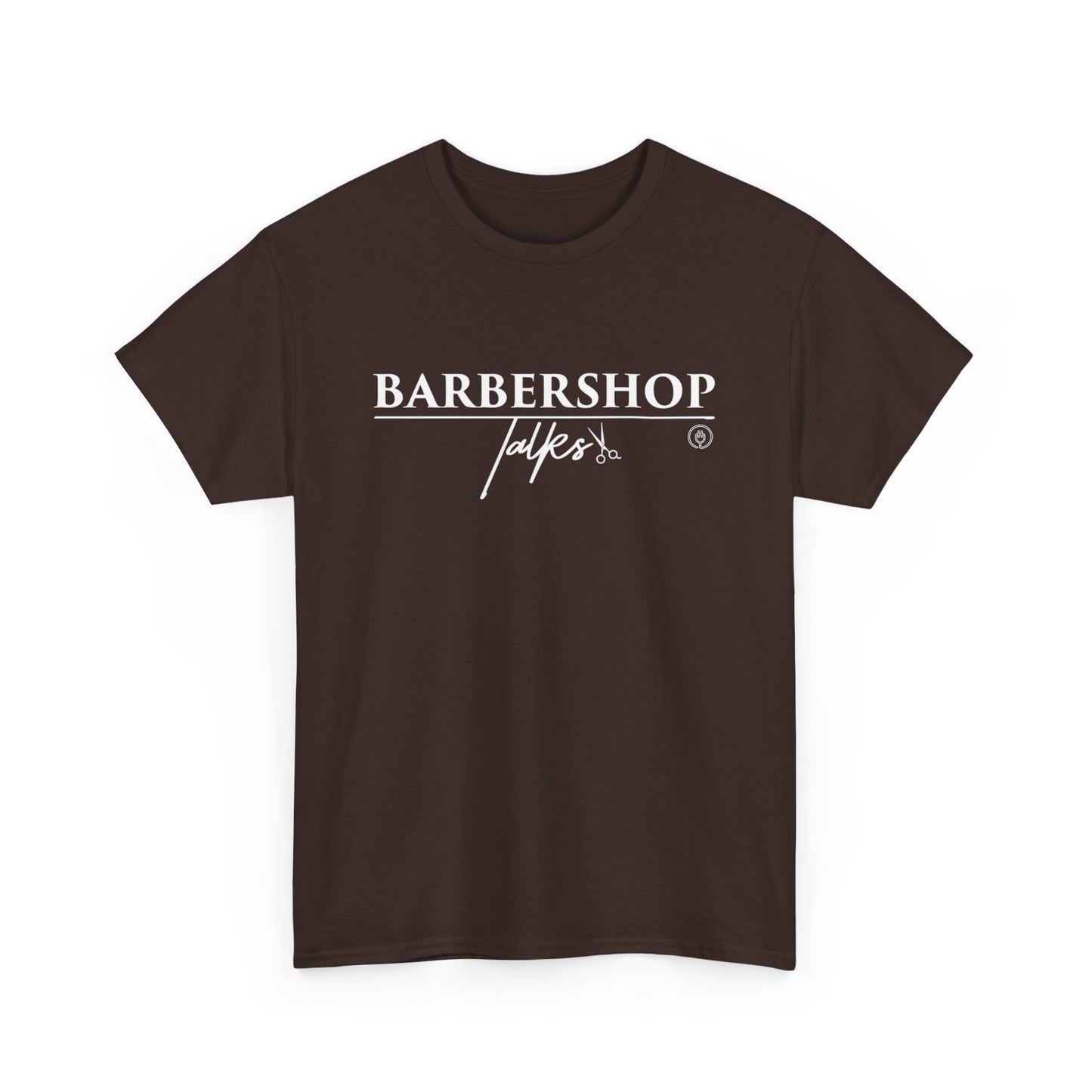 Barbershop Talk Logo White Shirt