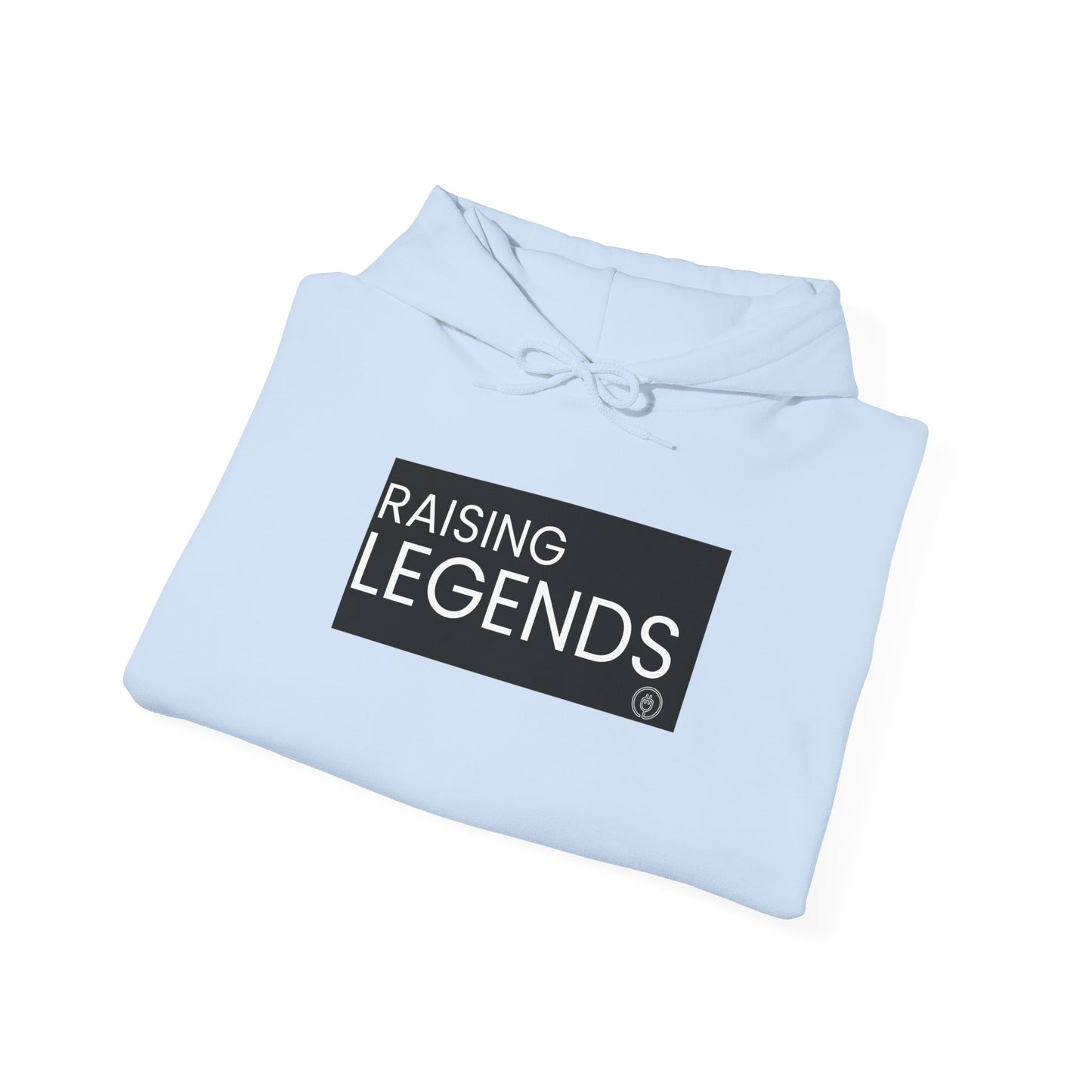Raising Legends Hoodie - Bold Black Box Text Sweatshirt for Parents & Mentors