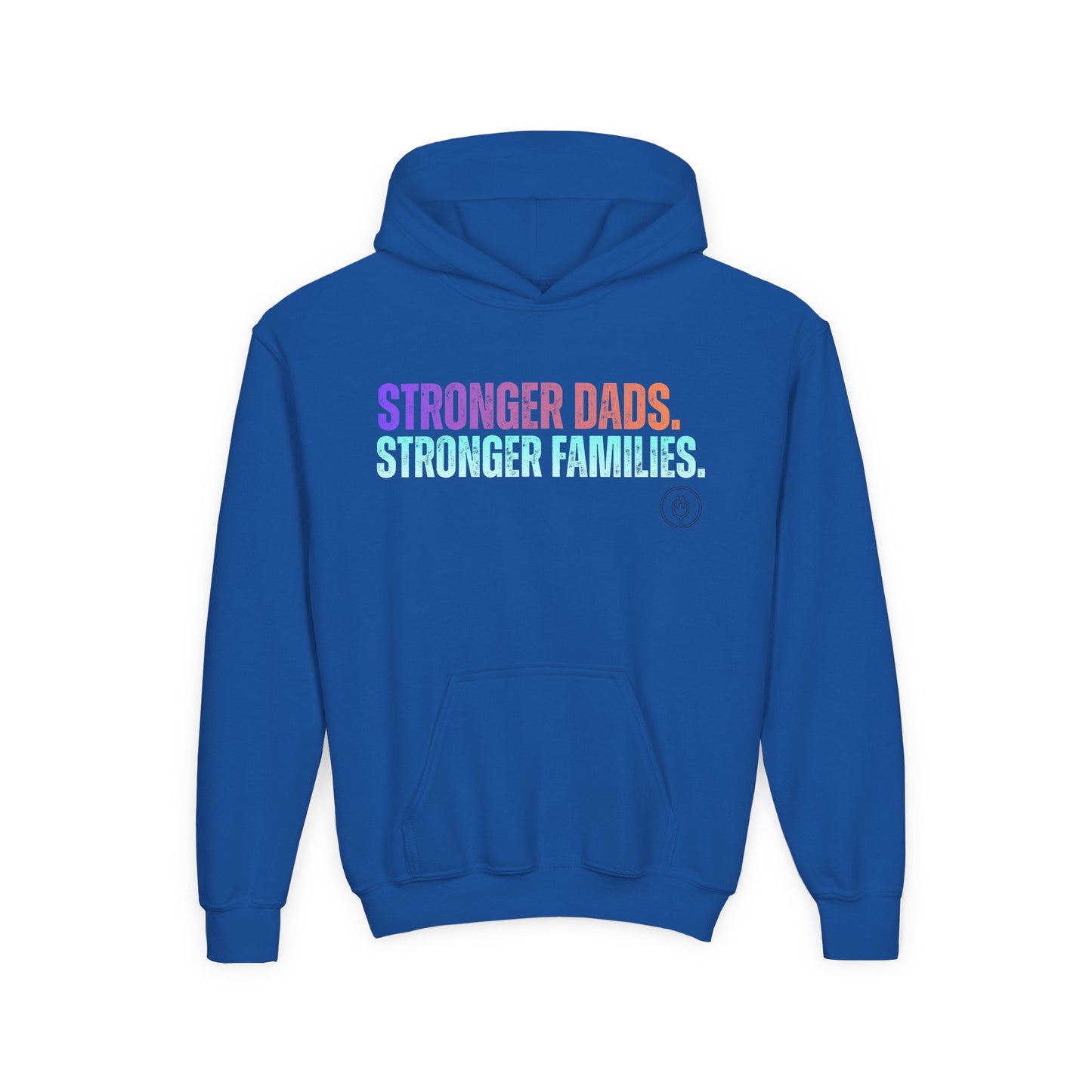 Youth Hoodie - "Stronger Dads. Stronger Families." Pastel Empowerment Pullover