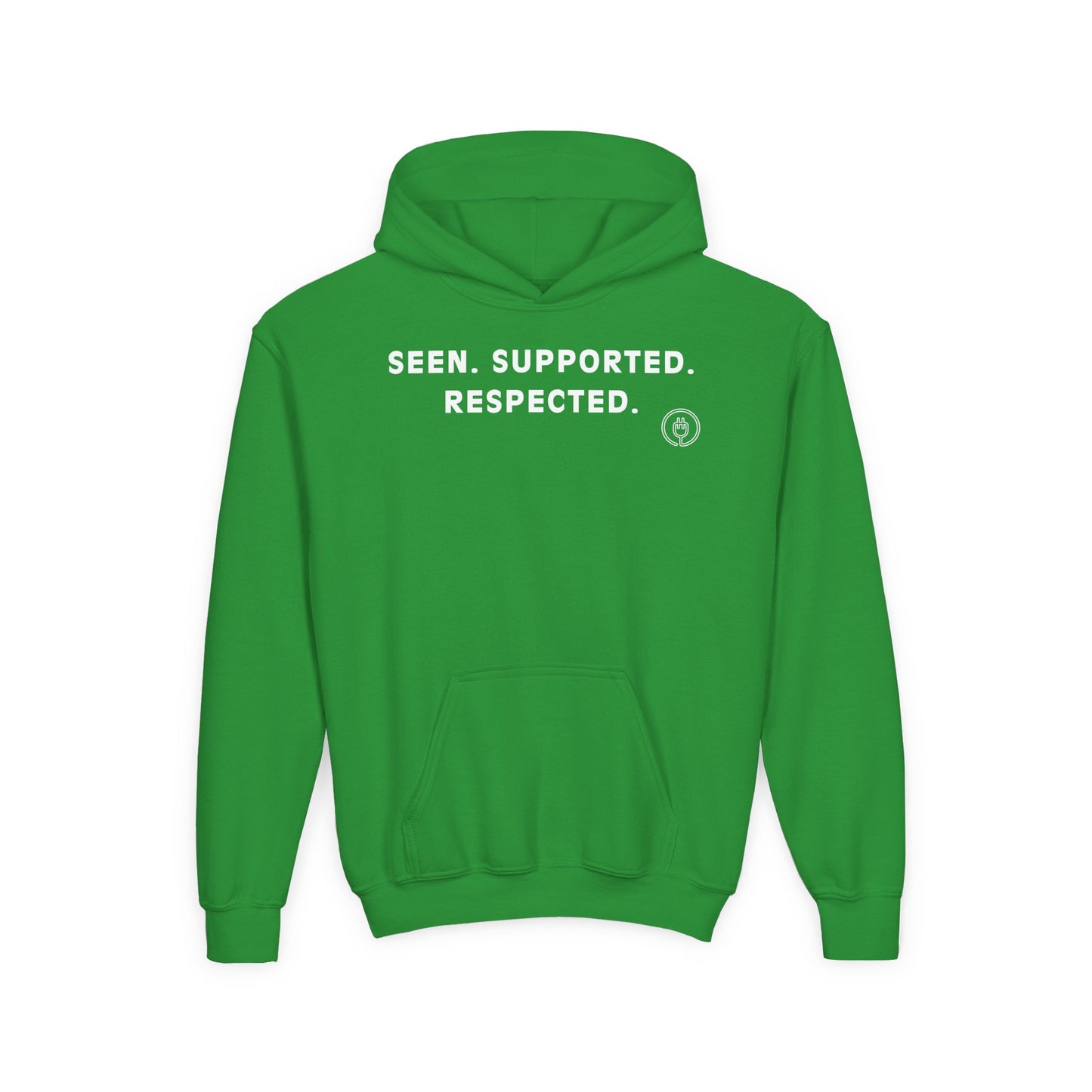 Youth Hoodie — "Seen. Supported. Respected." Empowerment Pullover
