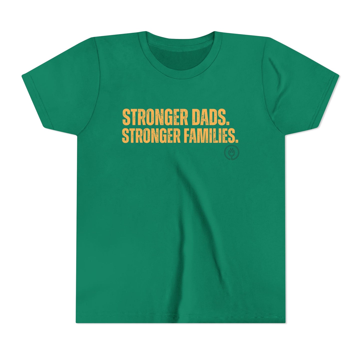 Youth Tee – "Stronger Dads, Stronger Families." Inspirational Kids Shirt for Father's Day & Family Support