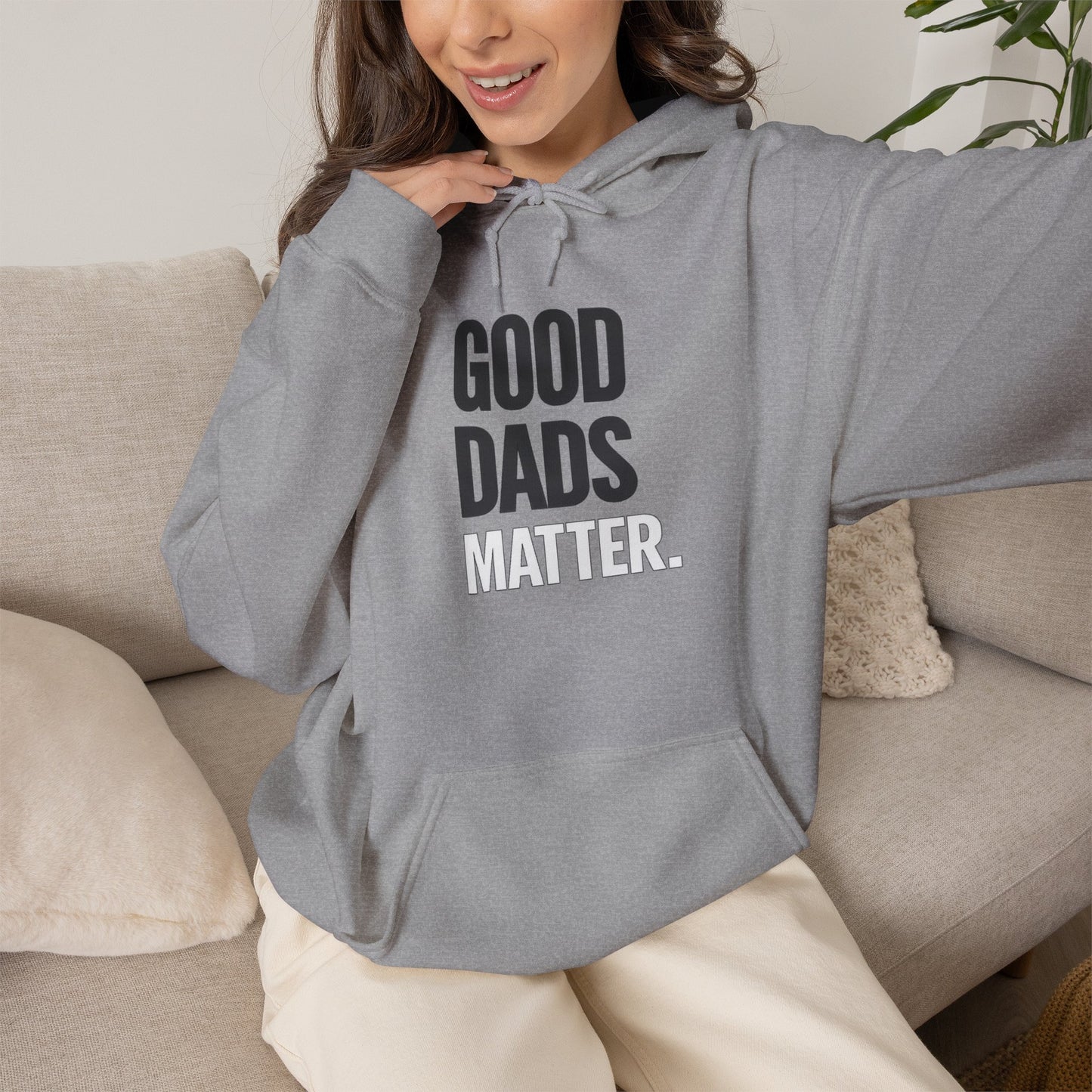 Good Dads Matter Black & White Adult Hoodie
