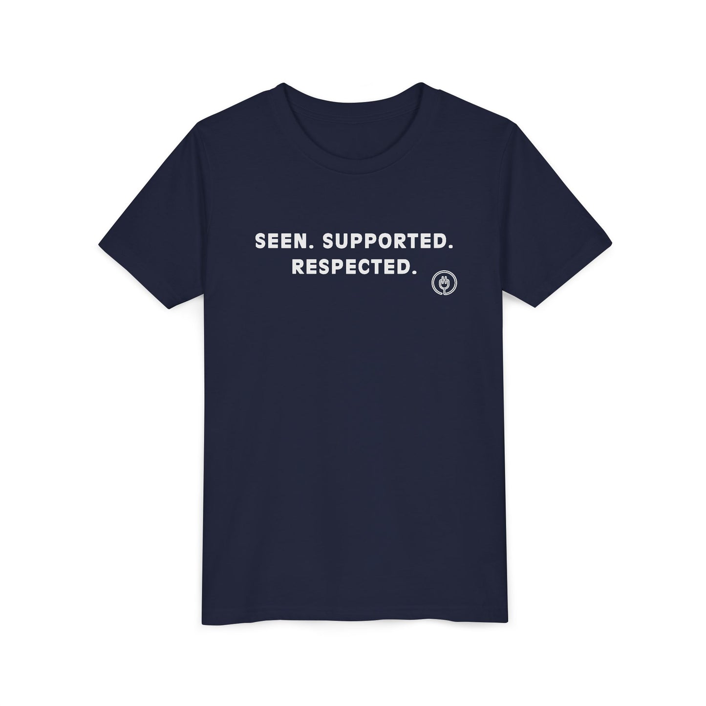 Seen. Supported. Respected. Youth Tee — Empowerment Kids Short Sleeve Shirt