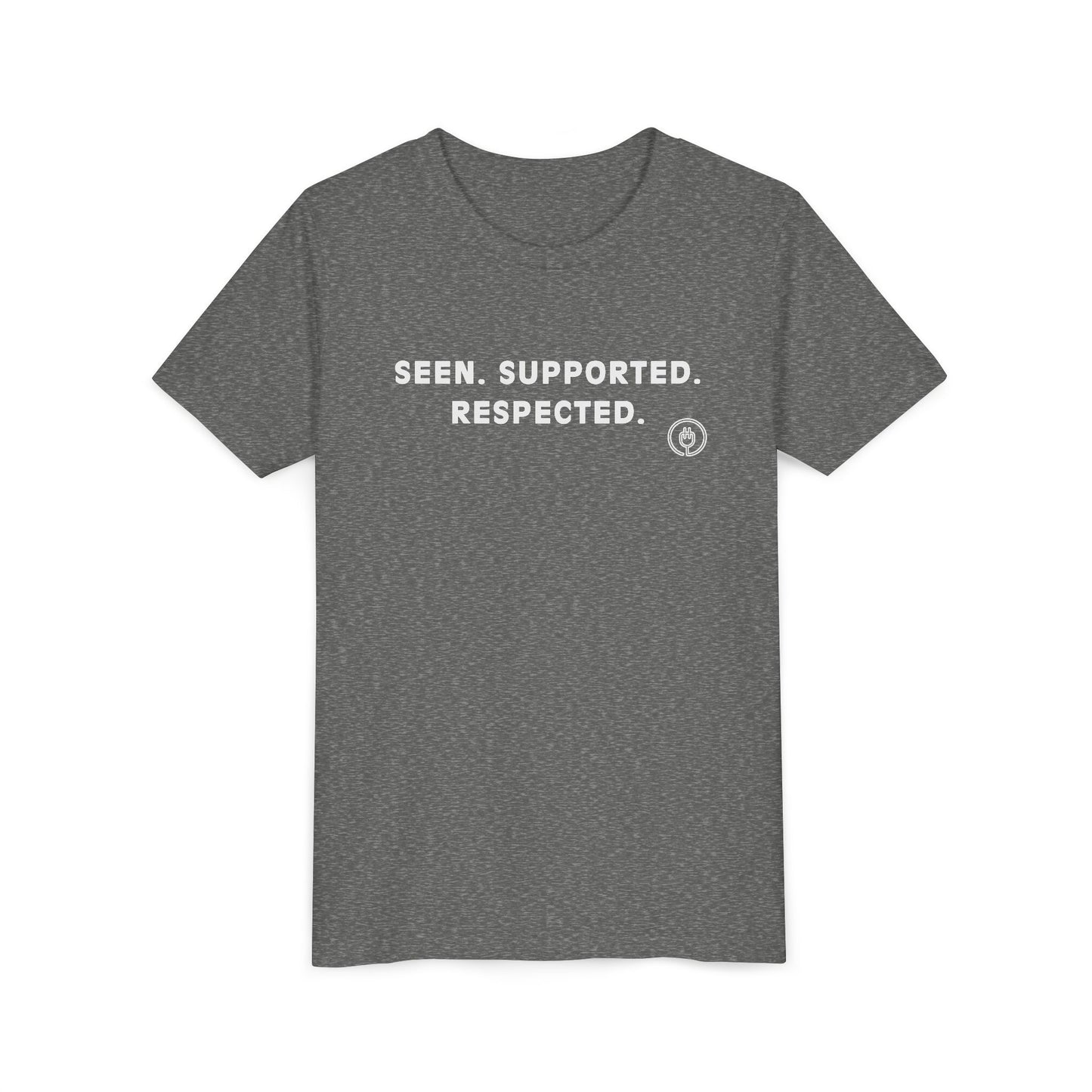 Seen. Supported. Respected. Youth Tee — Empowerment Kids Short Sleeve Shirt