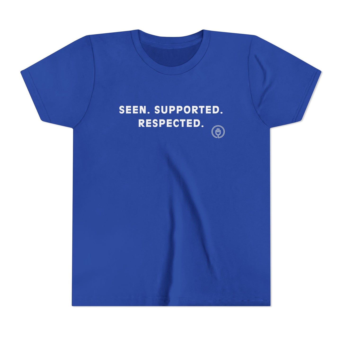 Seen. Supported. Respected. Youth Tee — Empowerment Kids Short Sleeve Shirt