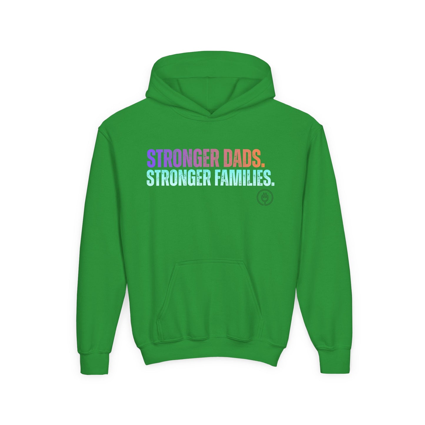 Youth Hoodie - "Stronger Dads. Stronger Families." Pastel Empowerment Pullover