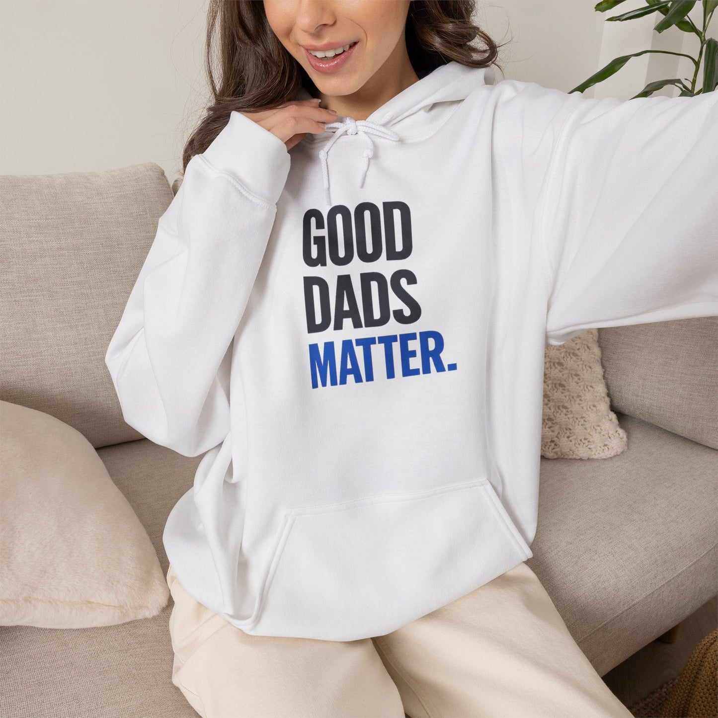Good Dads Matter Black & Blue Adult Hoodie