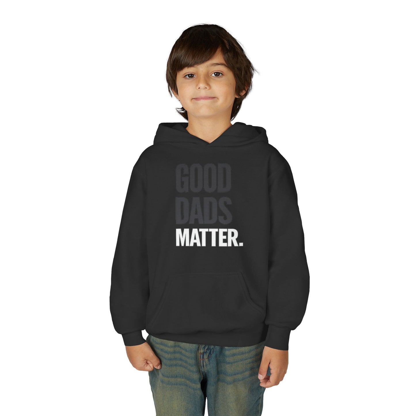 Good Dads Matter. Black and White Youth Hoodie