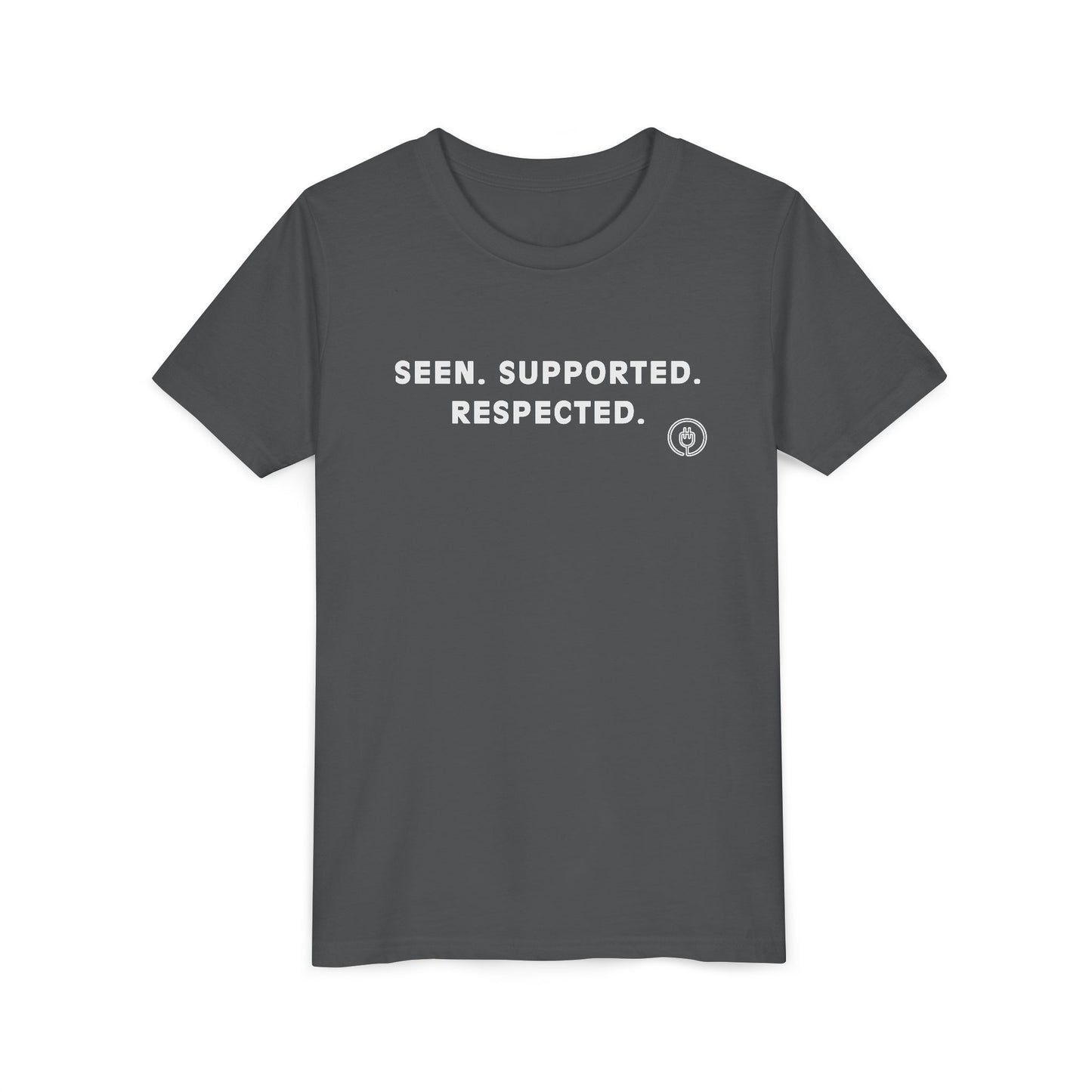 Seen. Supported. Respected. Youth Tee — Empowerment Kids Short Sleeve Shirt