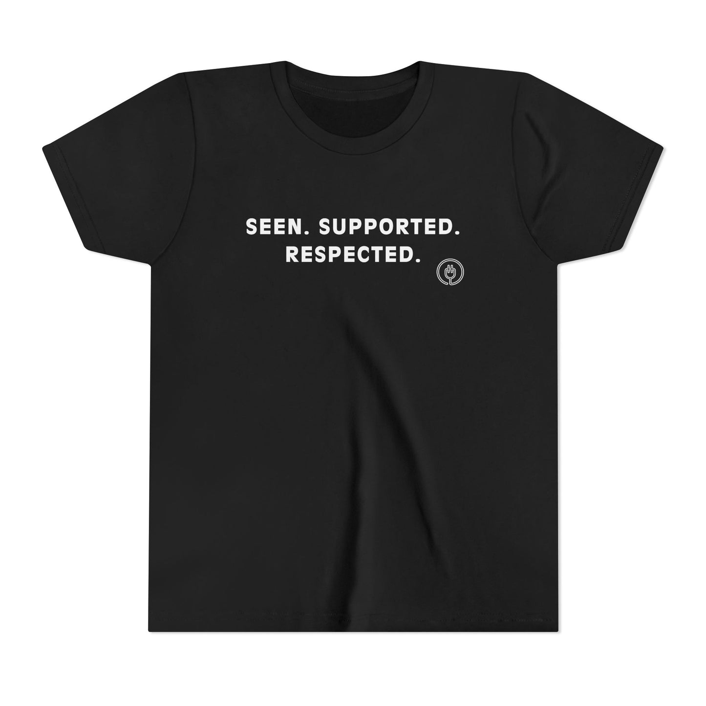 Seen. Supported. Respected. Youth Tee — Empowerment Kids Short Sleeve Shirt