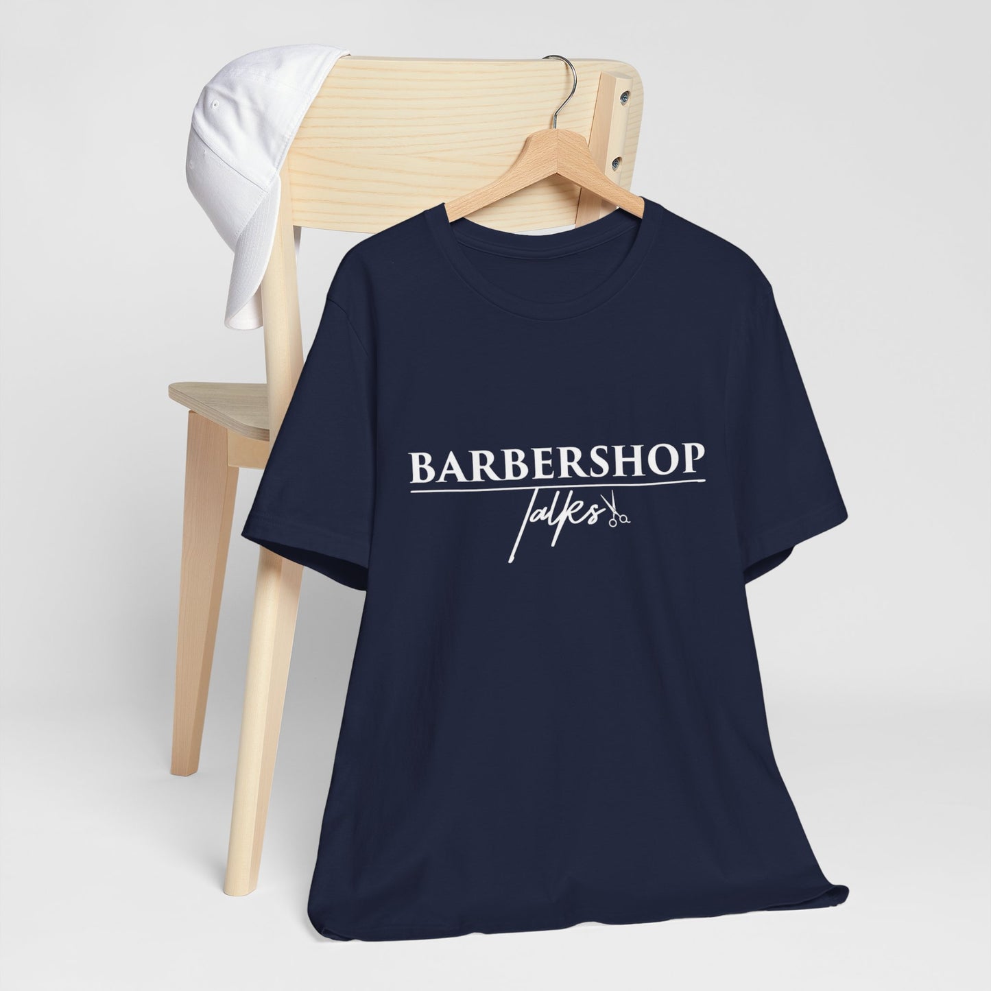 Barbershop Talk Tee — Casual Barber Shop Graphic T-Shirt