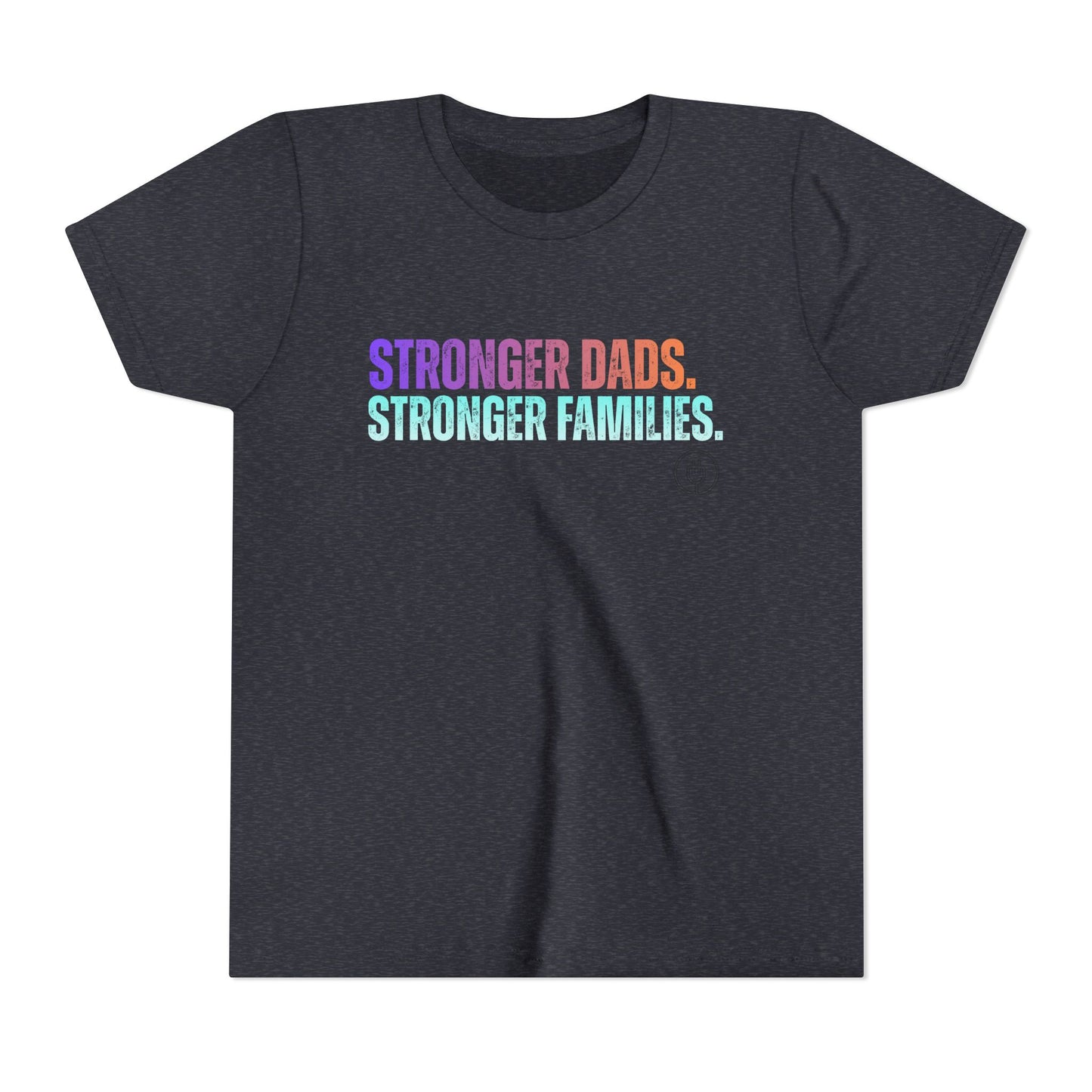 Youth Tee — "Stronger Dads. Stronger Families." Pastel Gradient Kids Shirt
