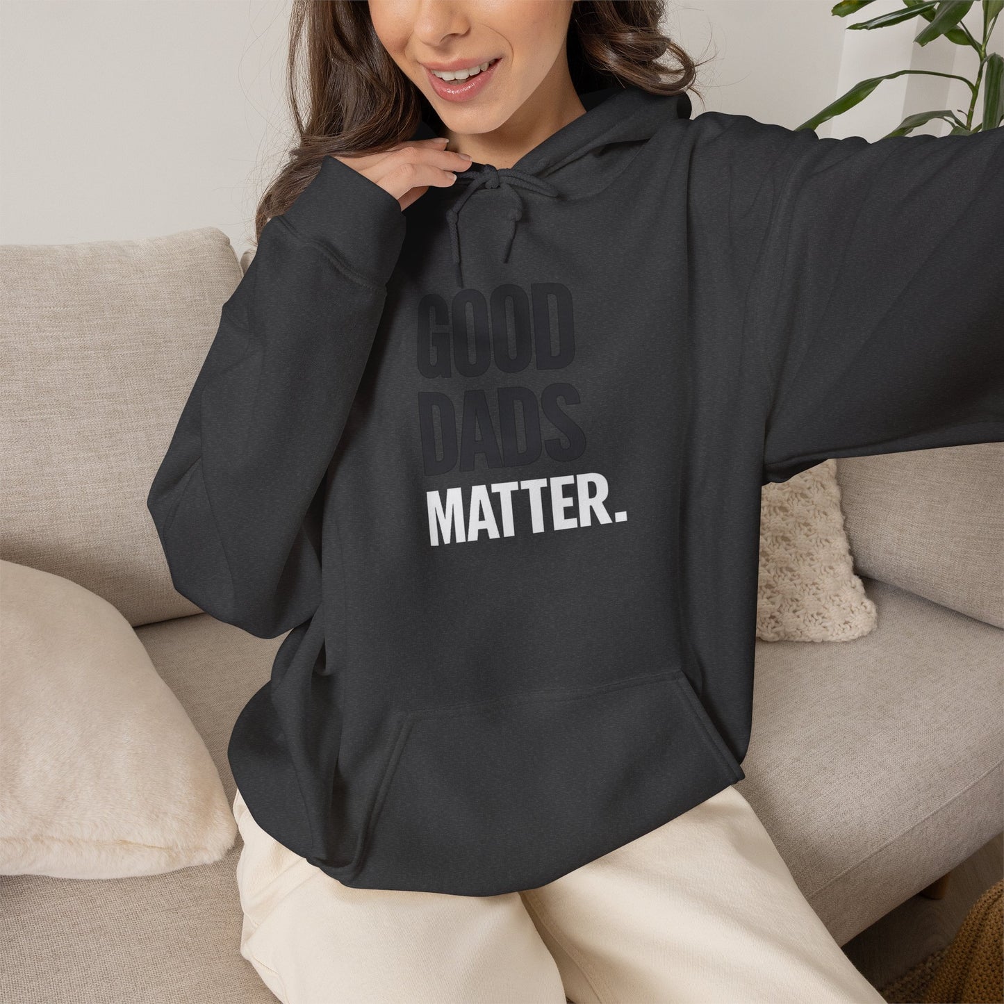 Good Dads Matter Black & White Adult Hoodie