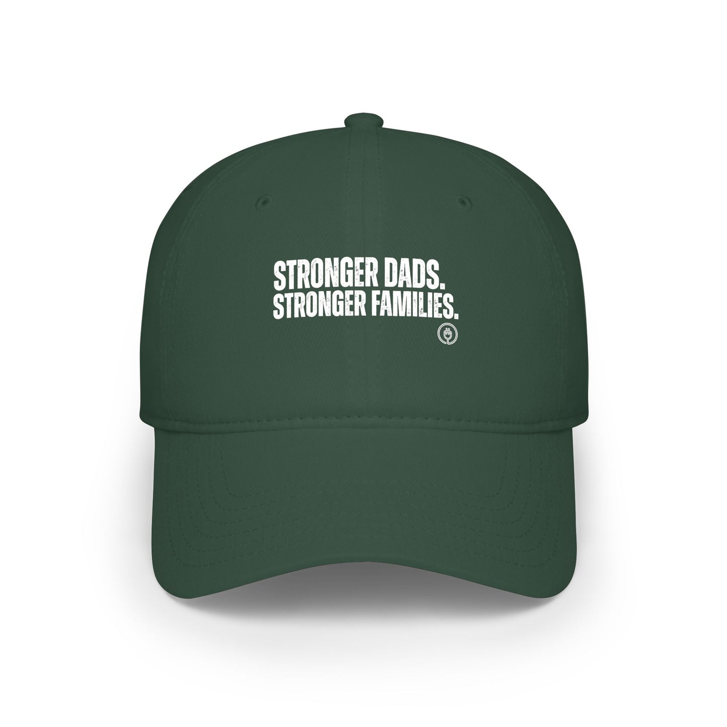 Dad Strength Baseball Cap — "Stronger Dads, Stronger Families." Red Low-Profile Hat