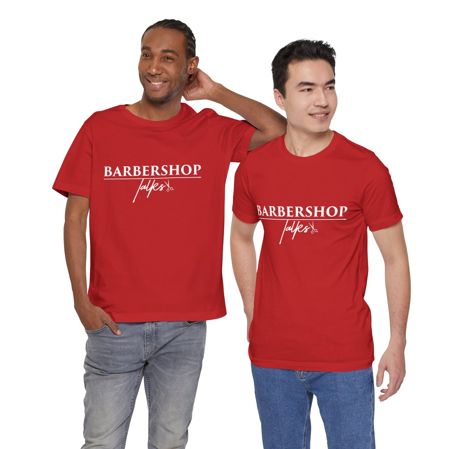 Barbershop Talk Tee — Casual Barber Shop Graphic T-Shirt