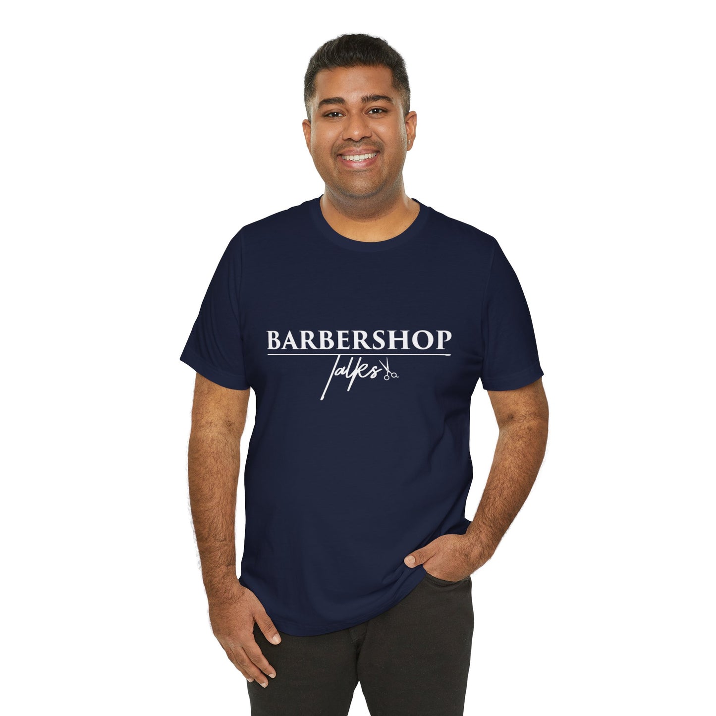Barbershop Talk Tee — Casual Barber Shop Graphic T-Shirt