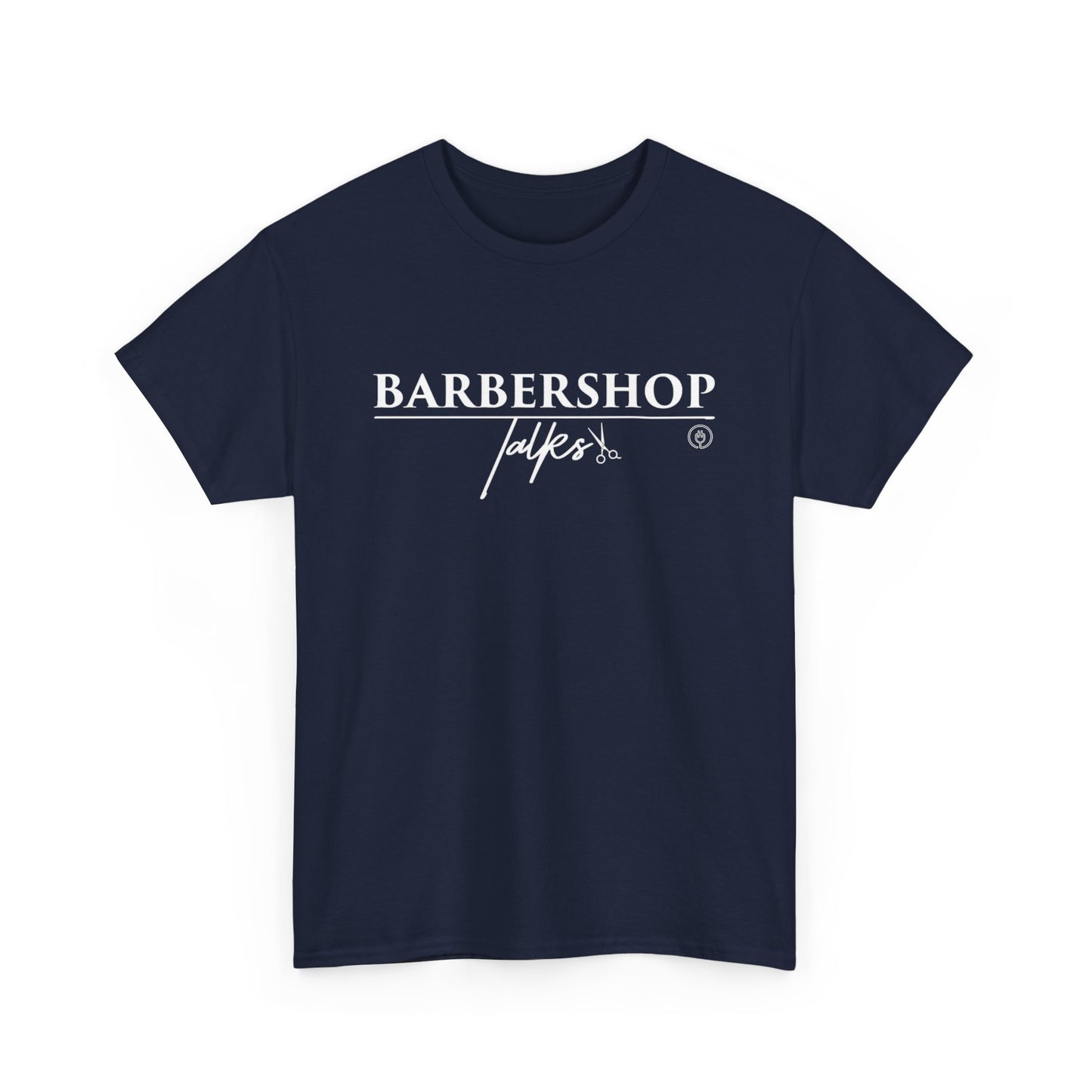 Barbershop Talk Logo White Shirt