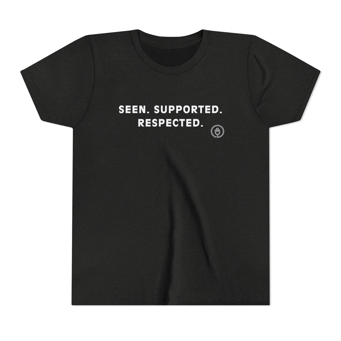 Seen. Supported. Respected. Youth Tee — Empowerment Kids Short Sleeve Shirt