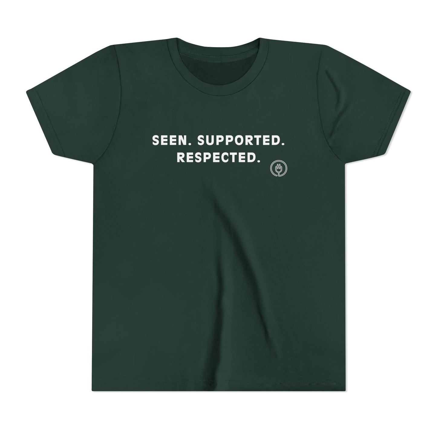 Seen. Supported. Respected. Youth Tee — Empowerment Kids Short Sleeve Shirt