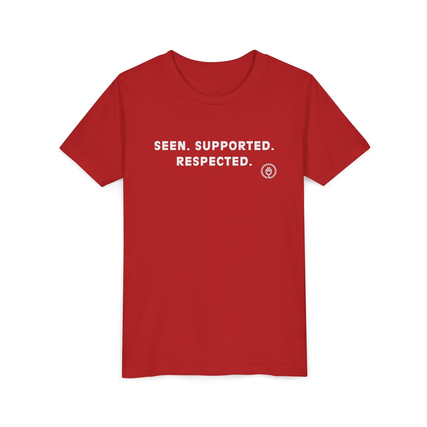 Seen. Supported. Respected. Youth Tee — Empowerment Kids Short Sleeve Shirt