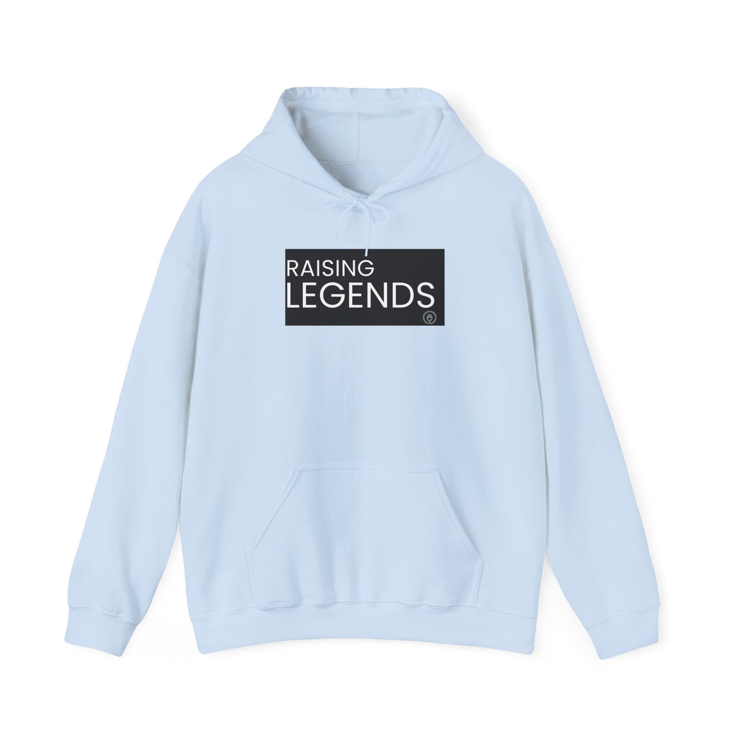 Raising Legends Hoodie - Bold Black Box Text Sweatshirt for Parents & Mentors