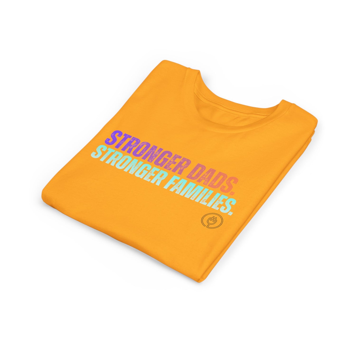 Youth Tee — "Stronger Dads. Stronger Families." Pastel Gradient Kids Shirt
