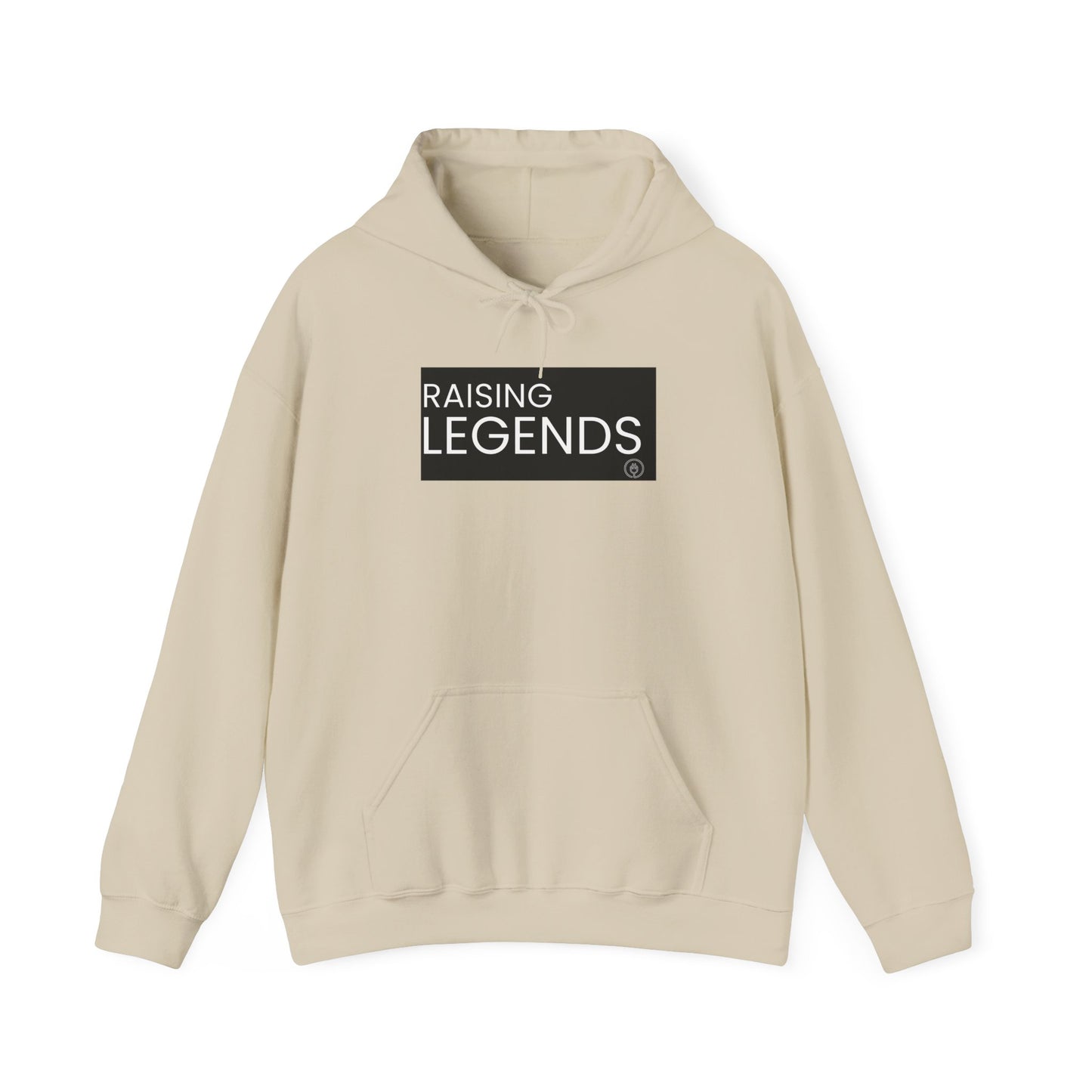 Raising Legends Hoodie - Bold Black Box Text Sweatshirt for Parents & Mentors