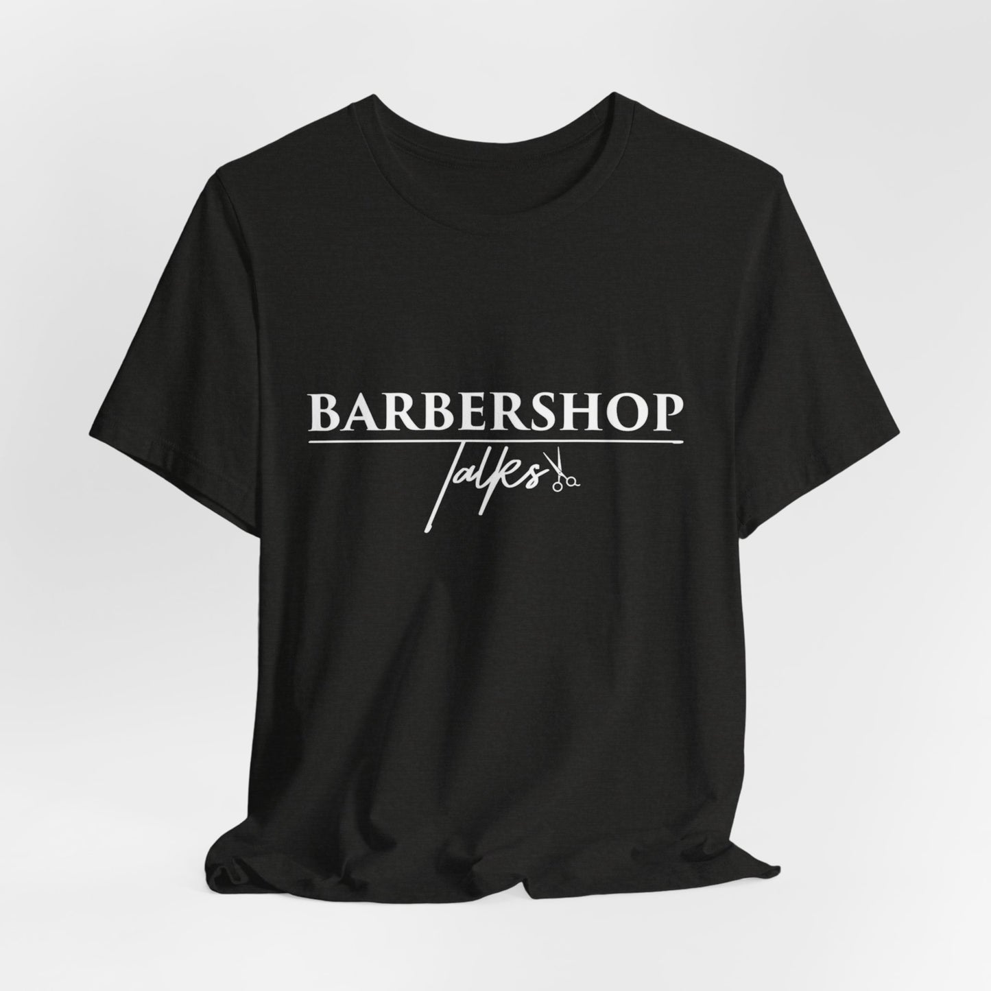 Barbershop Talk Tee — Casual Barber Shop Graphic T-Shirt