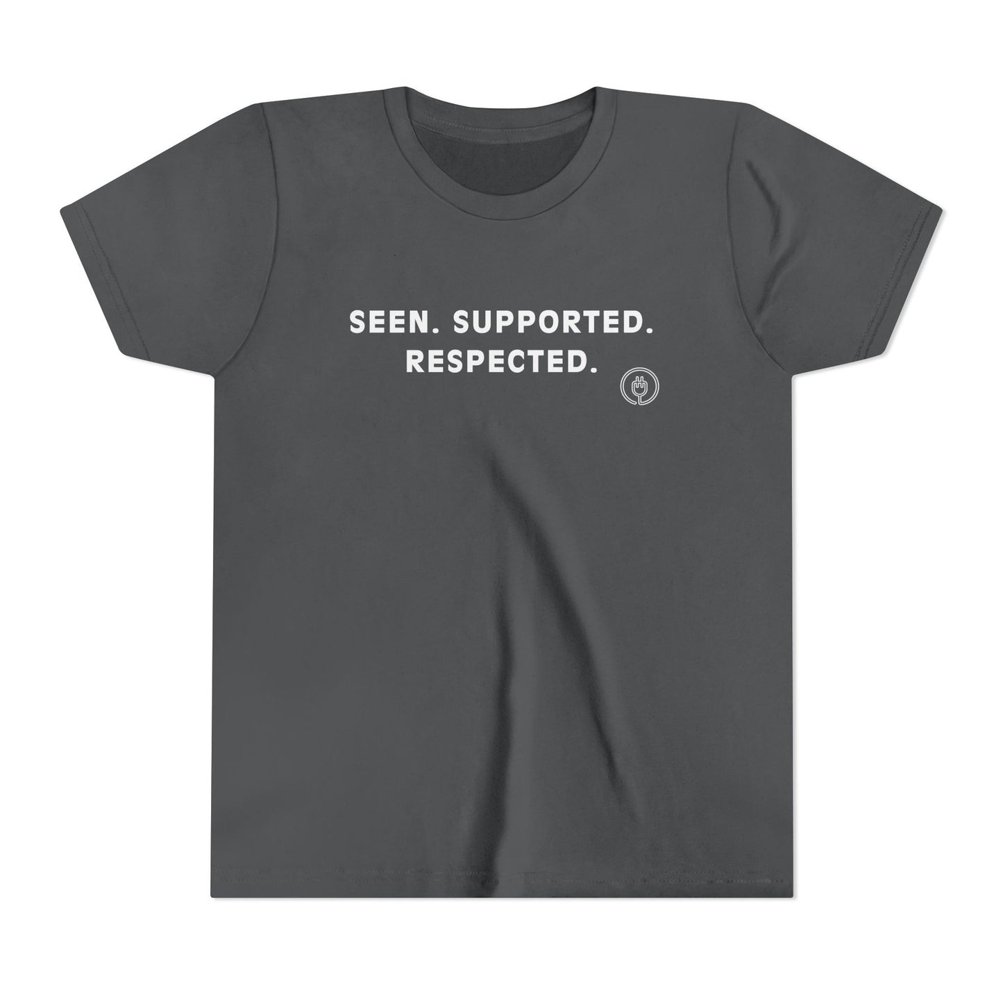Seen. Supported. Respected. Youth Tee — Empowerment Kids Short Sleeve Shirt