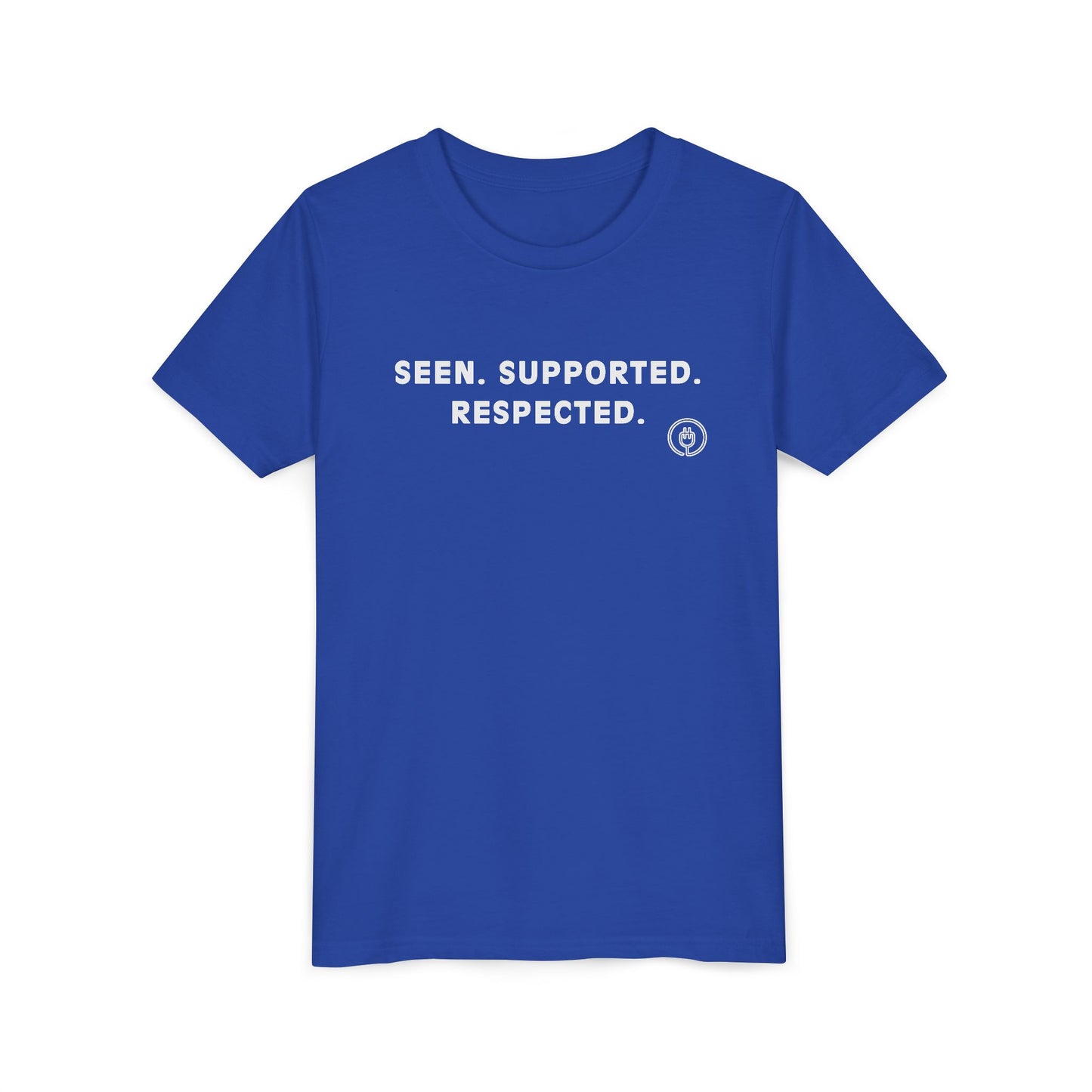 Seen. Supported. Respected. Youth Tee — Empowerment Kids Short Sleeve Shirt