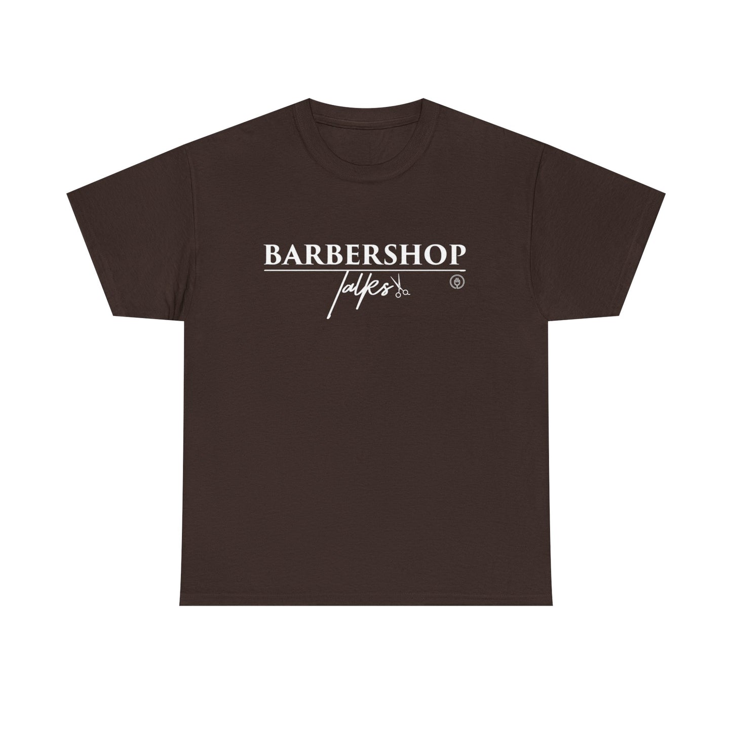 Barbershop Talk Logo White Shirt